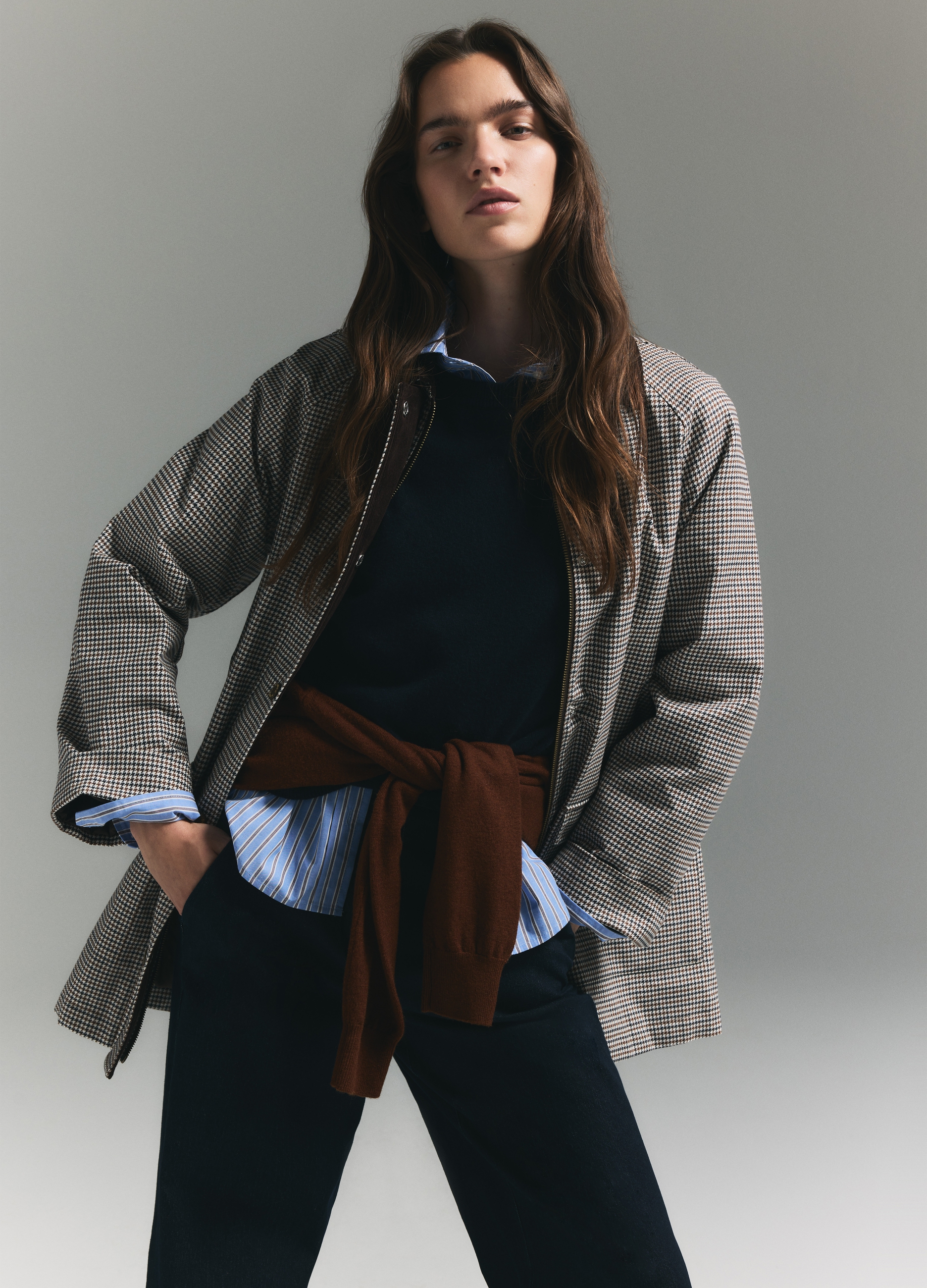 PIOMBO, Giacca A Quadri Multicolor In Puro Cotone Con Bottoni E Zip, Donna, Multicolor, Taglia: S