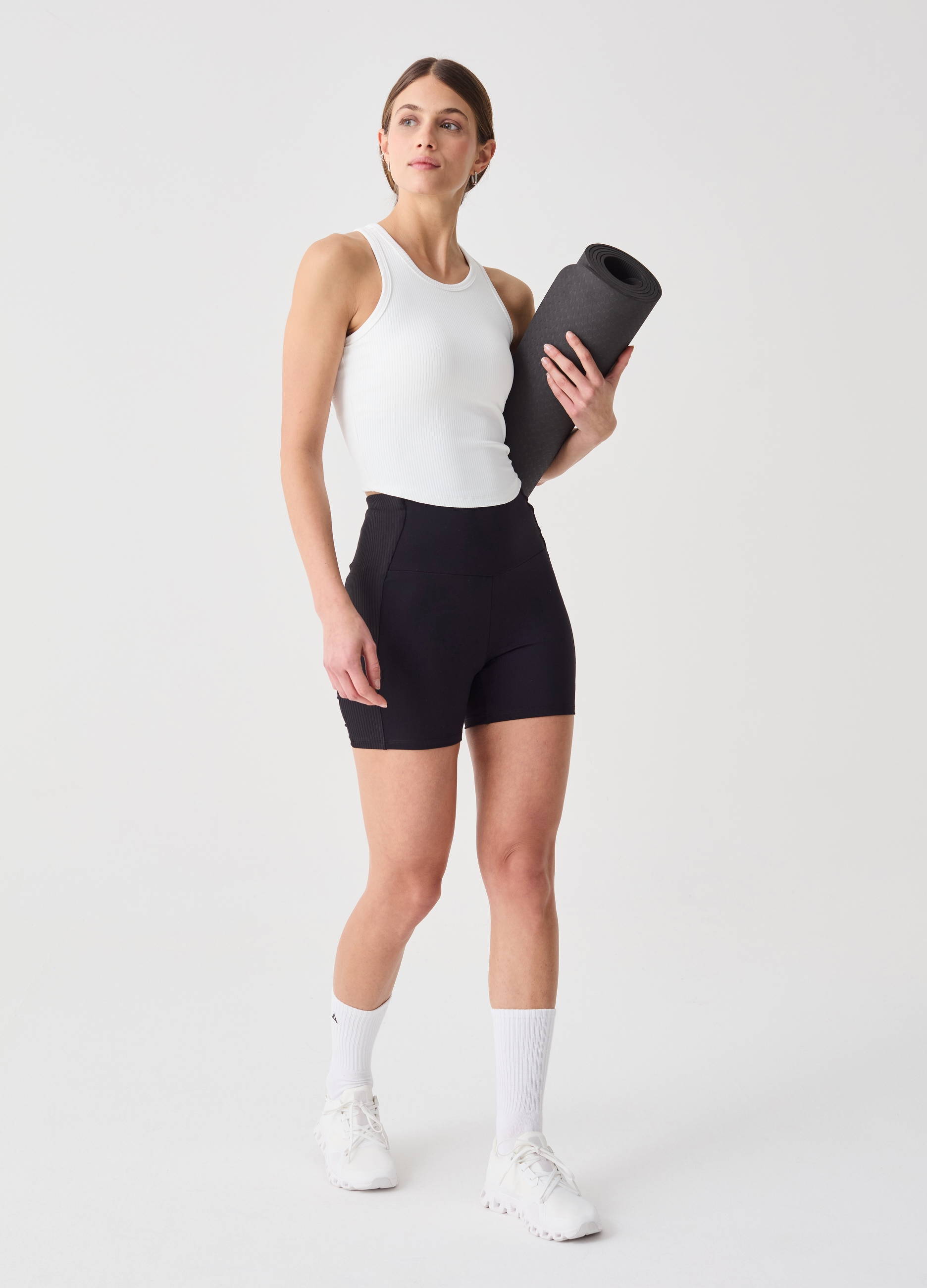 OVS, Shorts Ciclista In Tessuto Tecnico Altavia Studio, Donna, Nero, Taglia: XS