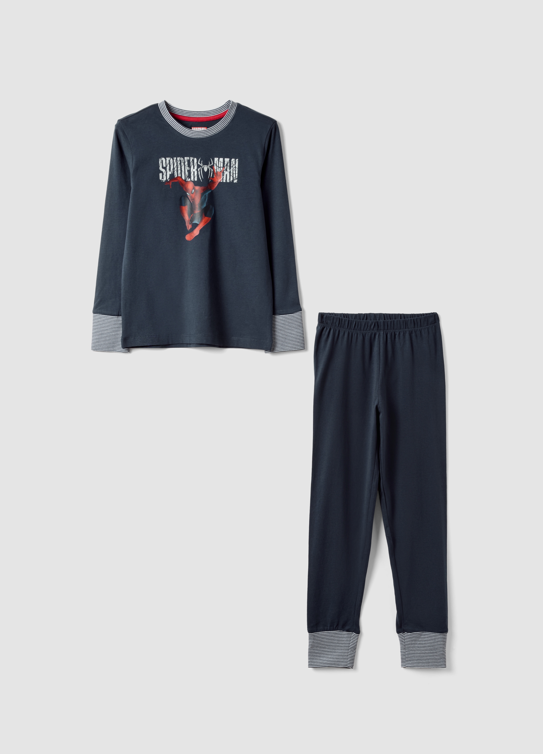MARVEL, Pigiama Blu In Puro Cotone Organico Con Stampa Marvel Spider-man Per Bambino E Ragazzo, Blu, Taglia: 3-4