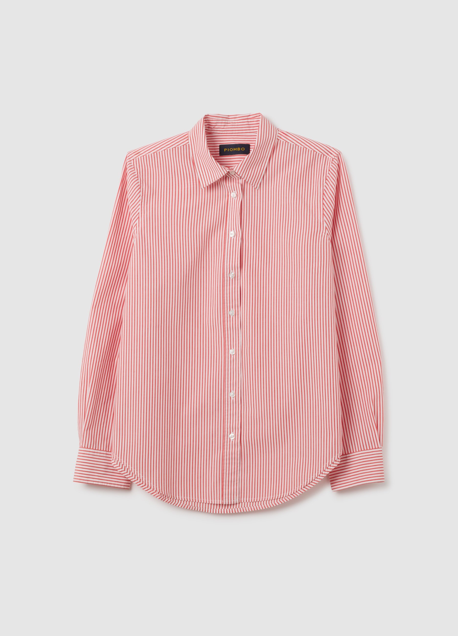 Camisa De Puro Algodón Multicolor Ajuste Regular, Mujer, Pink/White, Talla: 40