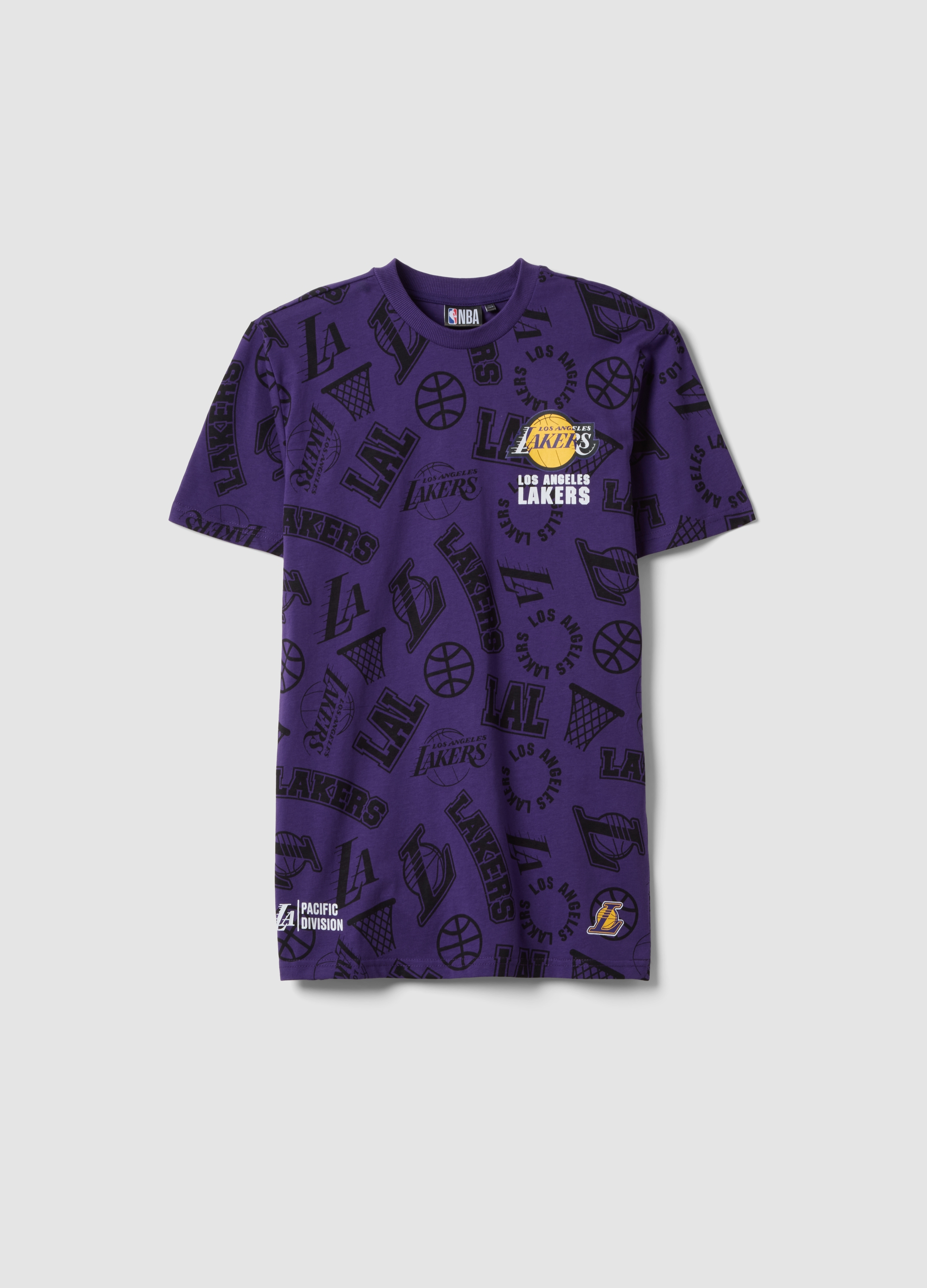 NBA, Camiseta Morada De Manga Corta En Algodón Puro, Niño, Morado, Talla: 13-14