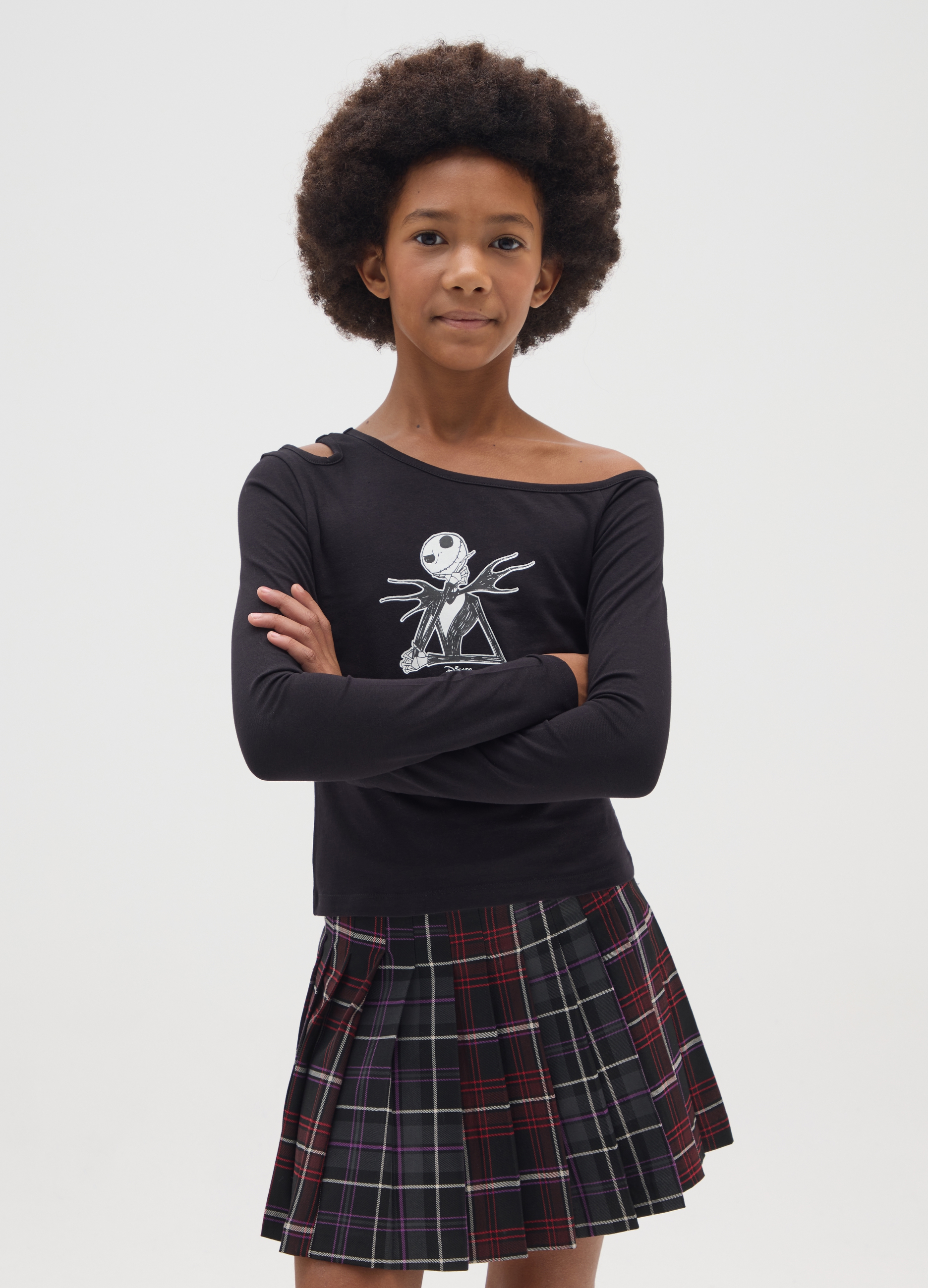 OVS KIDS, Maglia Da Ragazze In Cotone Elasticizzato Nera Regular Fit Con Scollo A Barca, Bambina, Nero, Taglia: 11-12