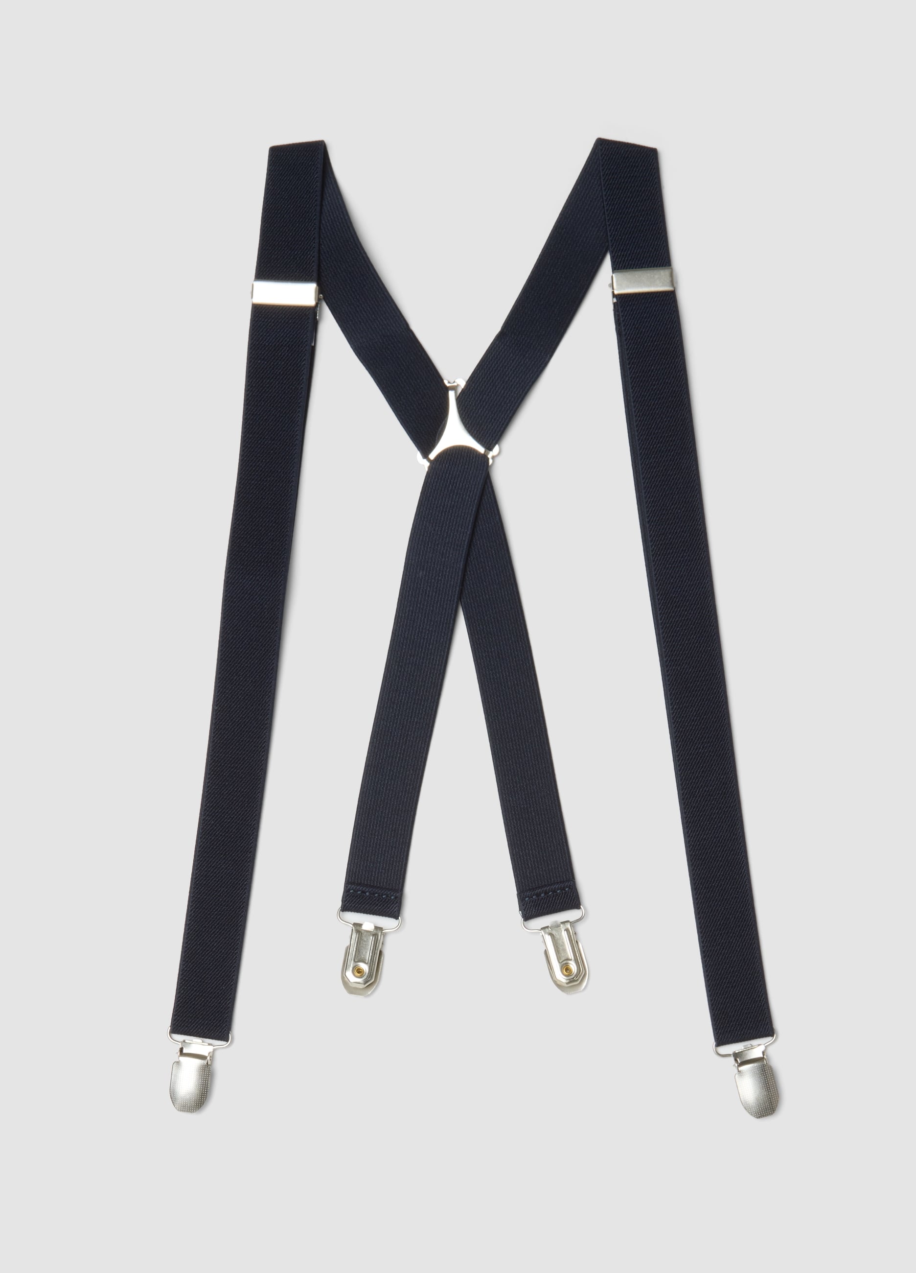 OVS, Bretelle Blu Elasticizzate Con Clip, Uomo, Blu, Taglia: ONE SIZE
