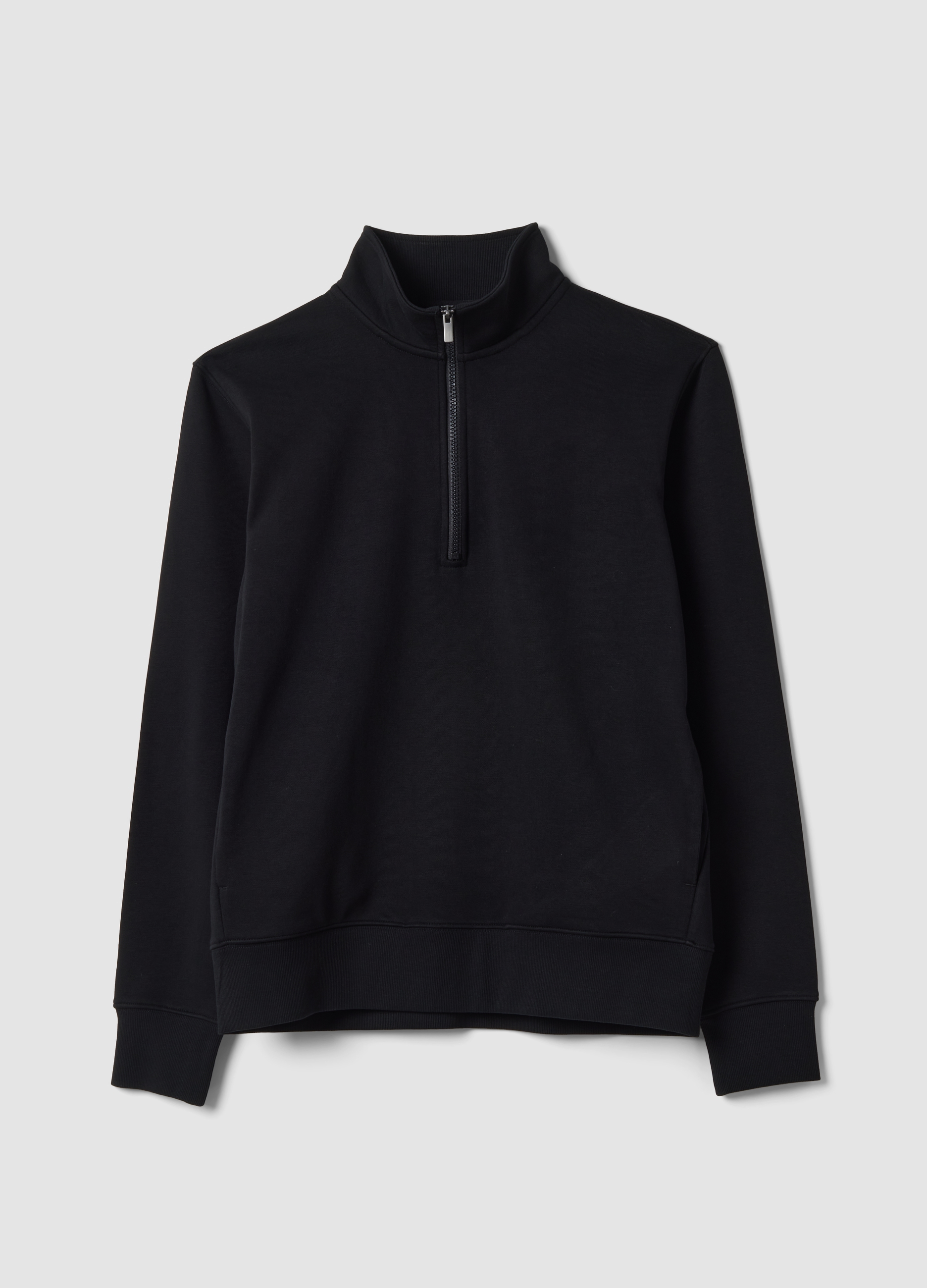 OVS, Half-zip Nera In Misto Cotone A Girocollo, Uomo, Nero, Taglia: L