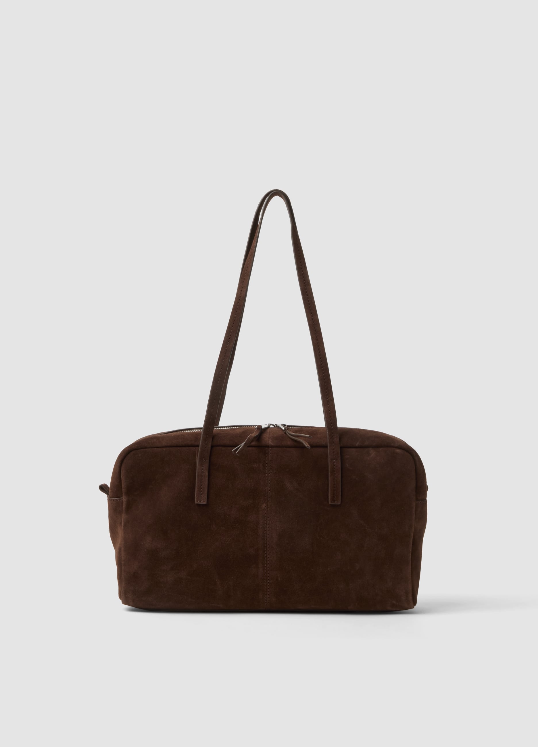 LES COPAINS, Borsa Marrone In Vera Pelle Con Doppi Manici E Zip, Donna, Marrone, Taglia: ONE SIZE