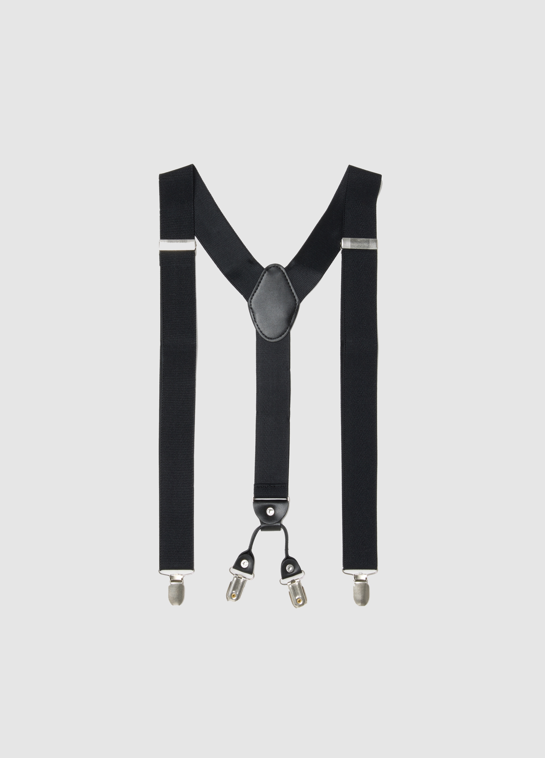 OVS, Bretelle Nero Con Chiusure A Clip, Uomo, Nero, Taglia: ONE SIZE