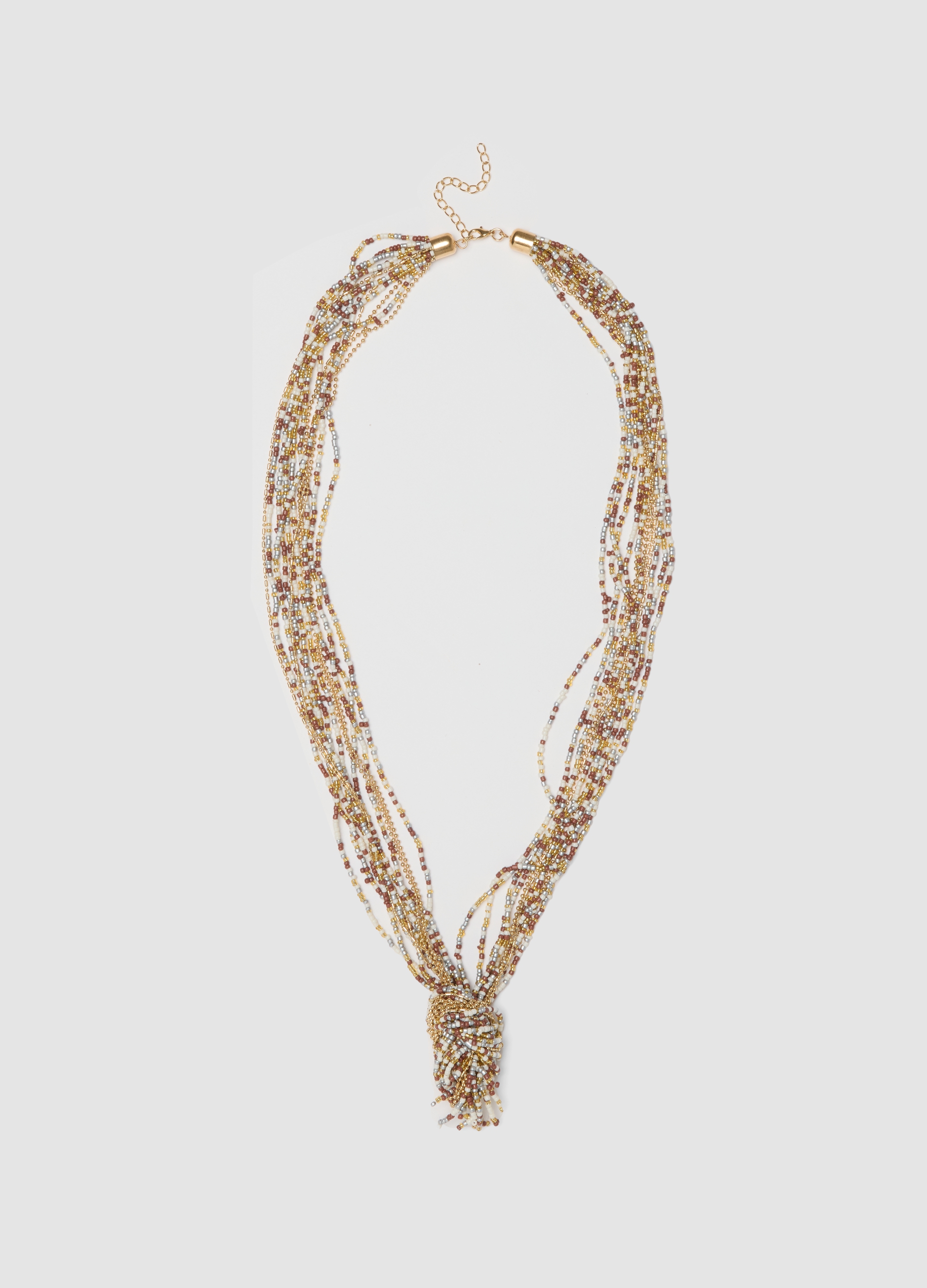 Collar Multihilo Con Cuentas De Colores Trenzadas, Mujer, Azul Claro/Amarillo, Talla: FASUL