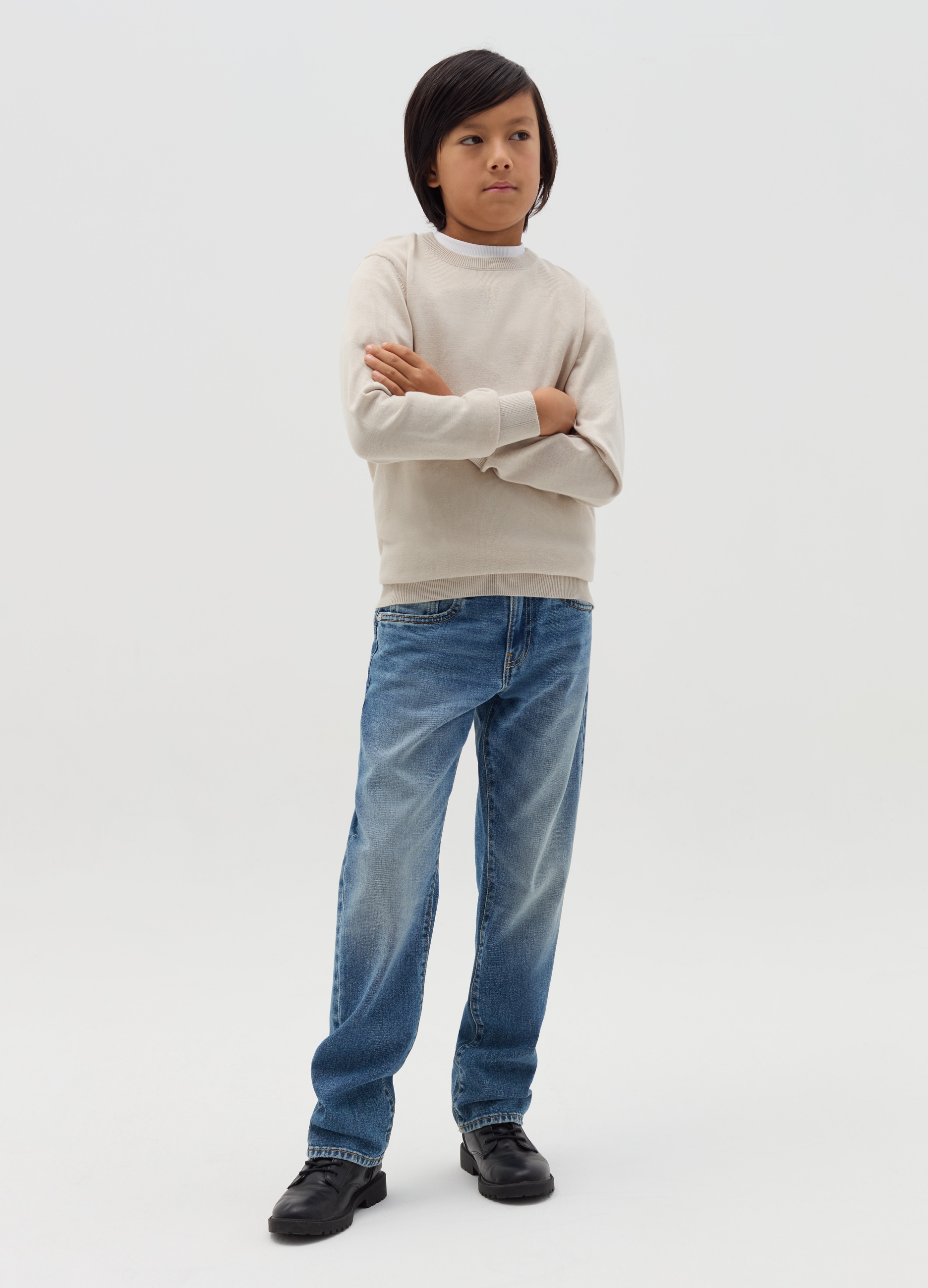 REPUBLIC OF DENIM, Jeans Regular Fit Acid Wash Con Scoloriture, Bambino, Denim, Taglia: 10-11