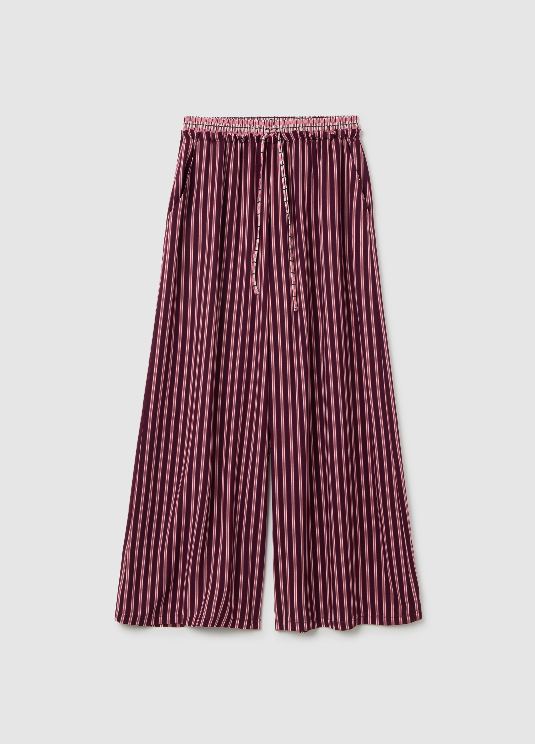 OVS , Pantaloni Da Pigiama Rosa A Righe Con Vita Elasticizzata, Donna, Multicolor, Taglia: S