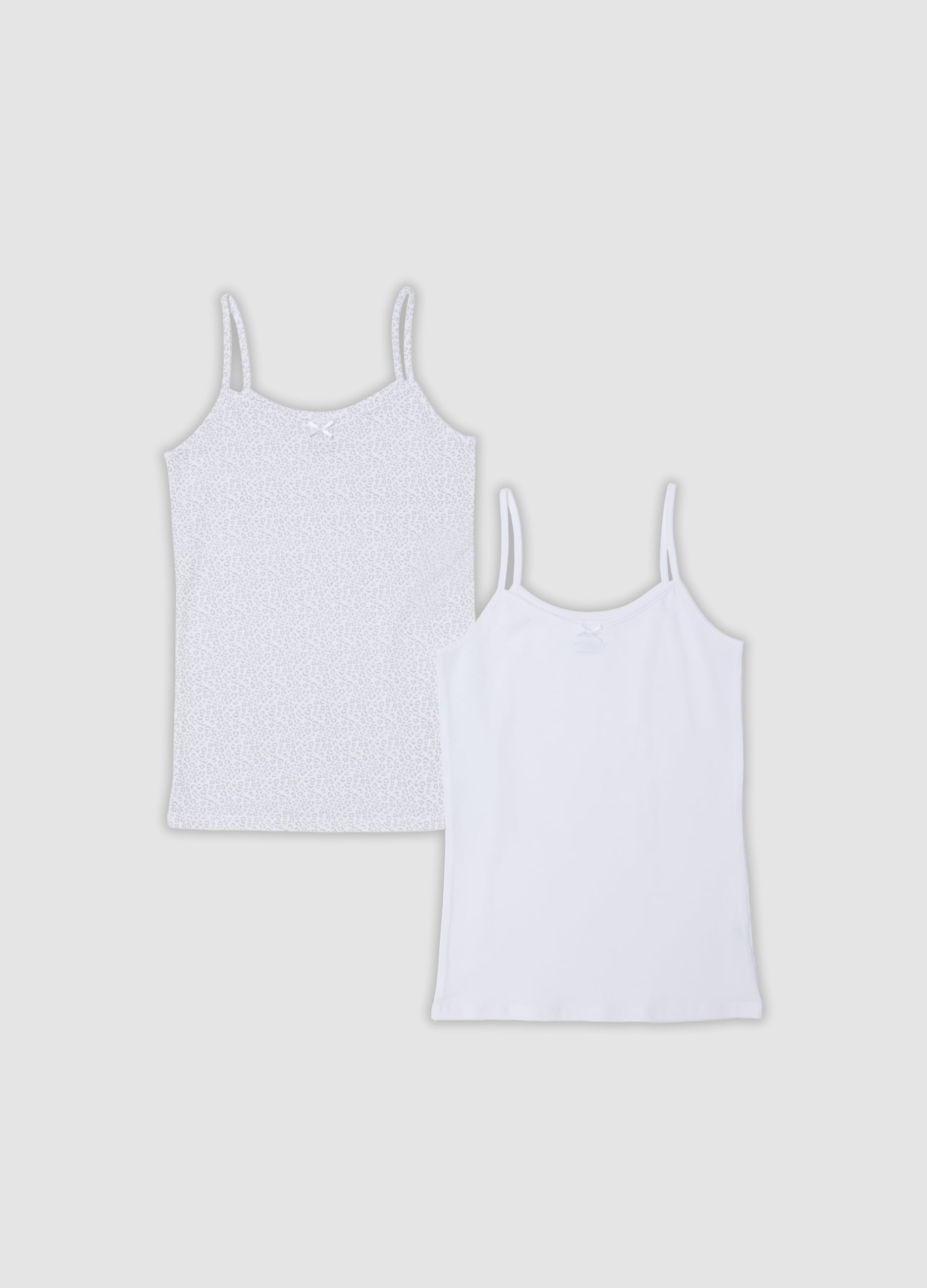 OVS KIDS, Bipack Di Canotte Bianche In Cotone Organico Elasticizzato Per Bambina, Bianco, Taglia: 14-15