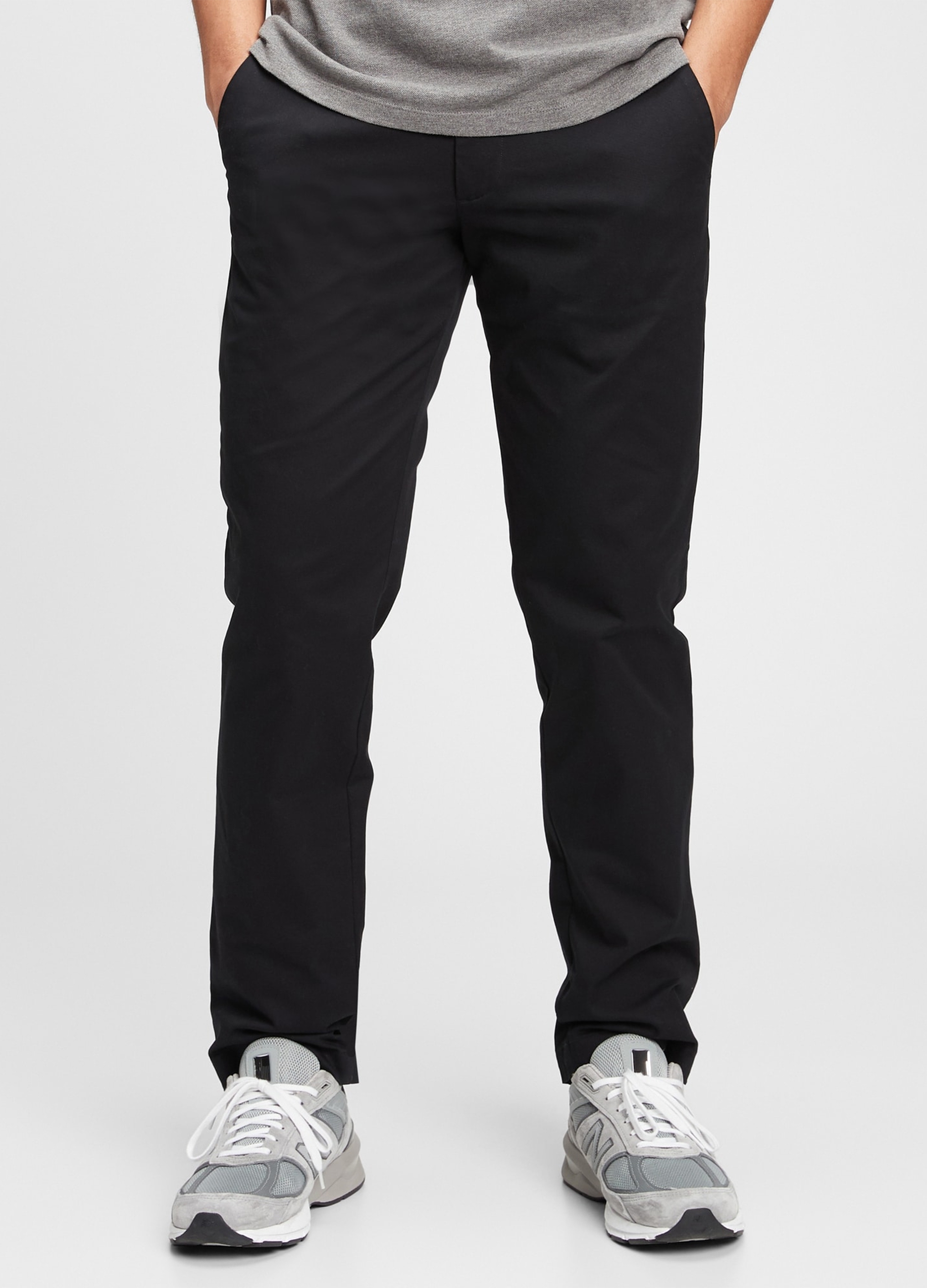 GAP, Pantaloni Chino Straight In Cotone Stretch, Uomo, Nero, Taglia: 30 x 32
