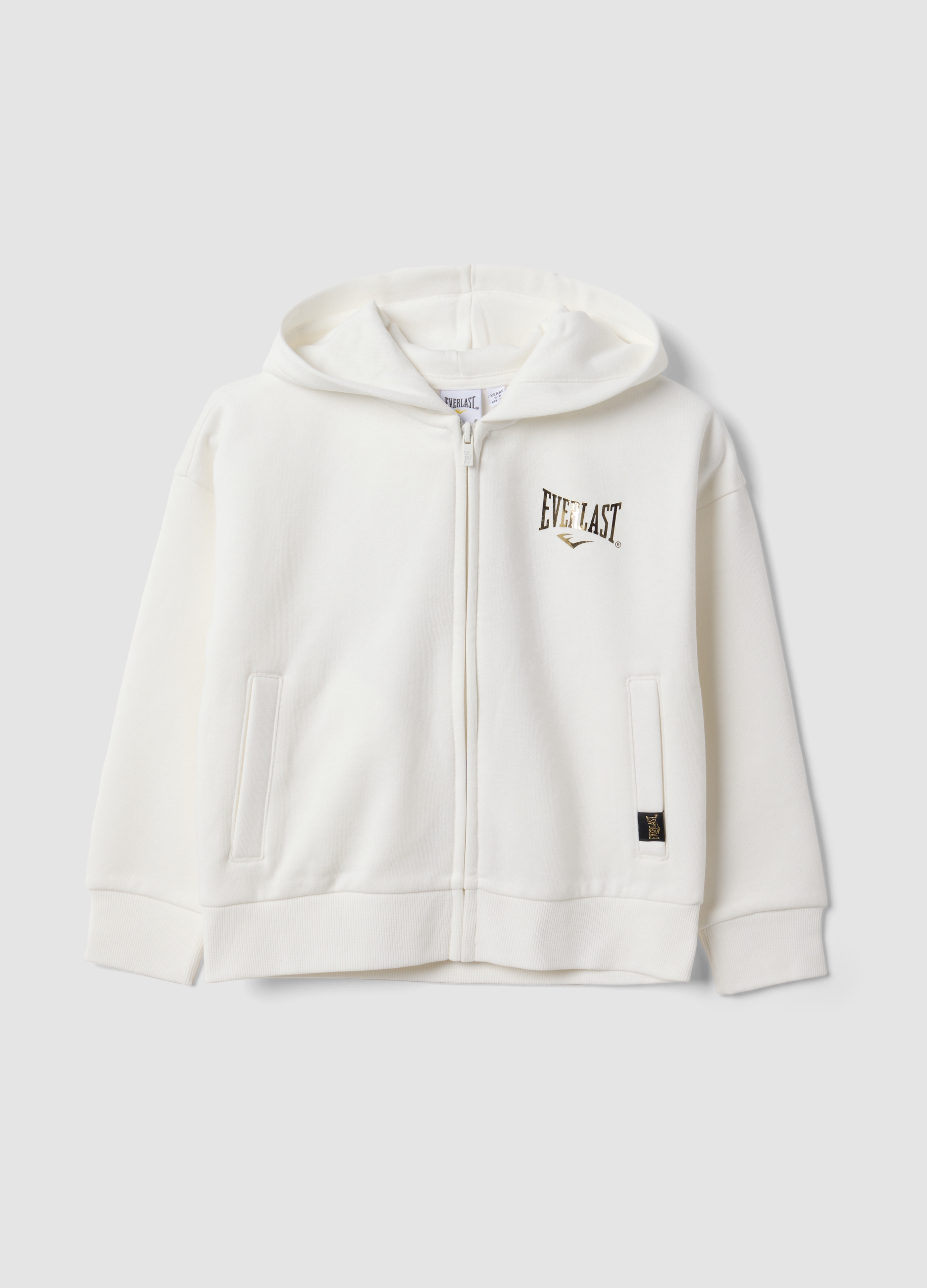 EVERLAST, Felpa Bianca Con Cappuccio In Misto Cotone Per Bambina, Unisex, Bianco, Taglia: 8-9