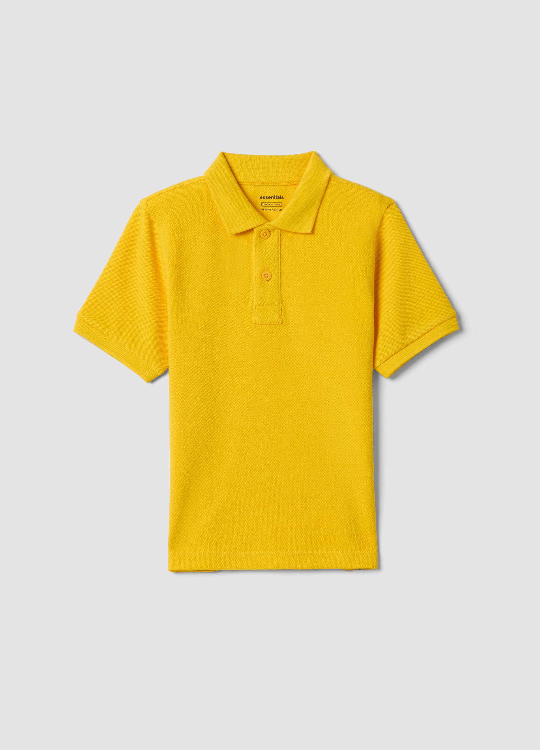 OVS KIDS, Polo A Maniche Corte Gialla In Puro Cotone Organico Da Bambino, Niño, Amarillo, Talla: 8-9