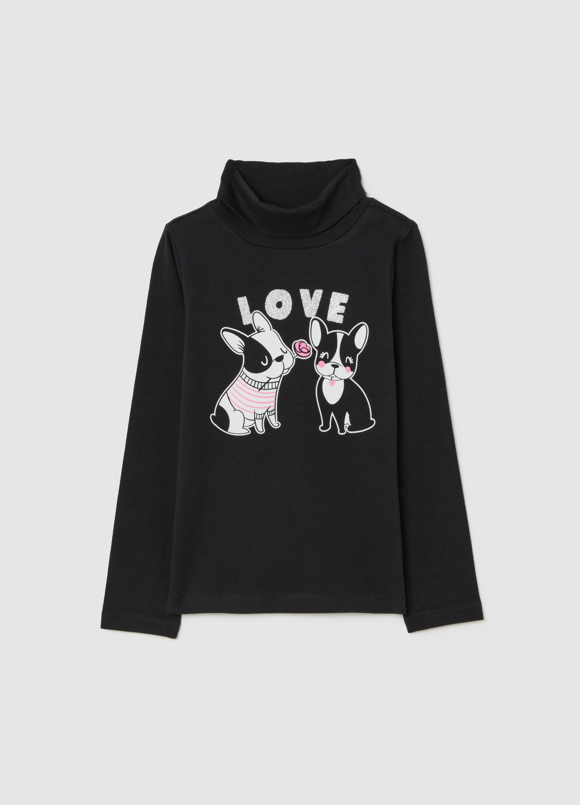 OVS KIDS, Camiseta De Niña En Algodón Negro De Corte Regular Con Estampado, Niña, Gunmetal, Talla: 5-6