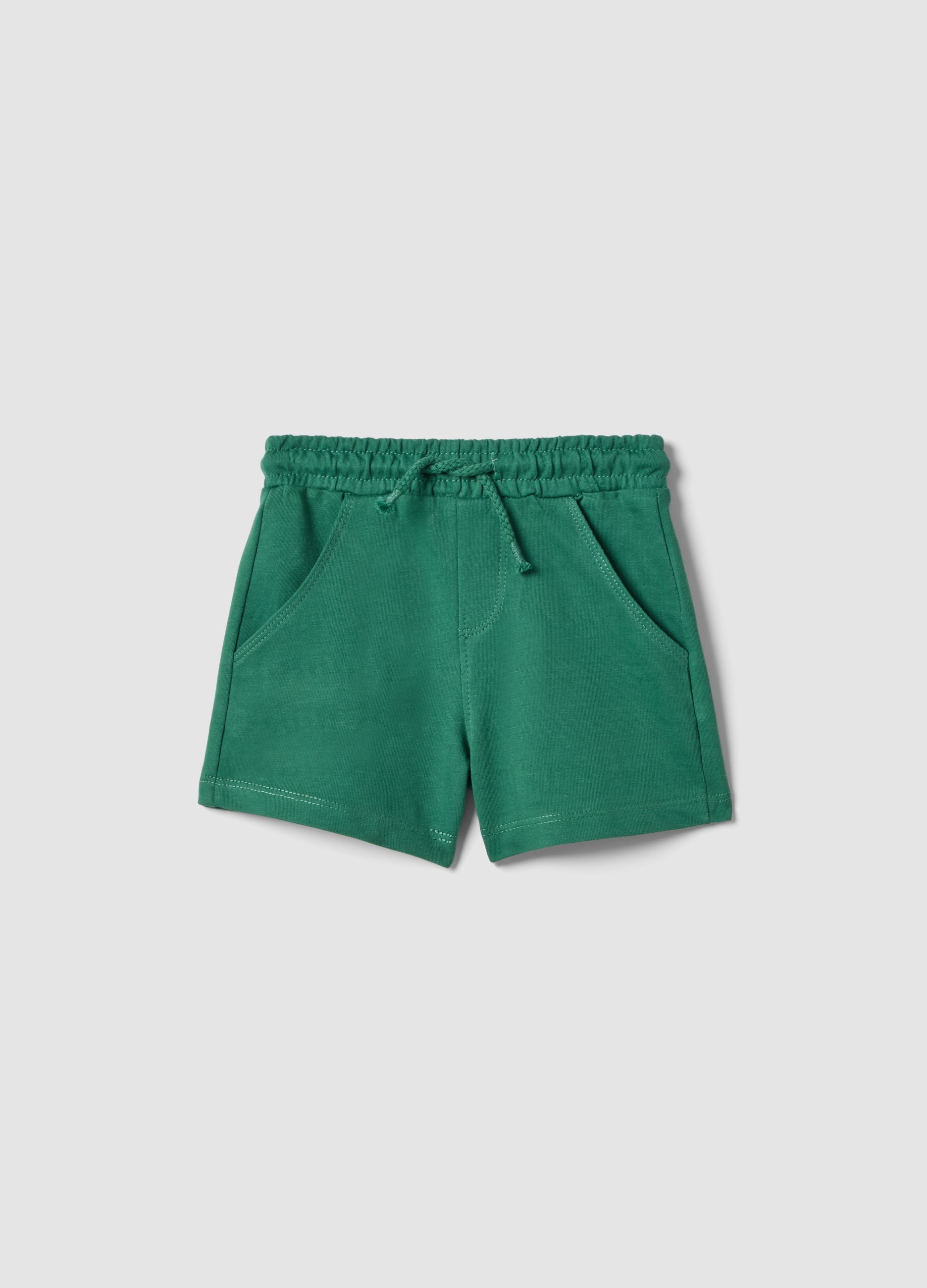 FAGOTTINO, Pantalón Corto Verde De Algodón Puro Con Cintura Elástica, Niño, Verde, Talla: 18-24