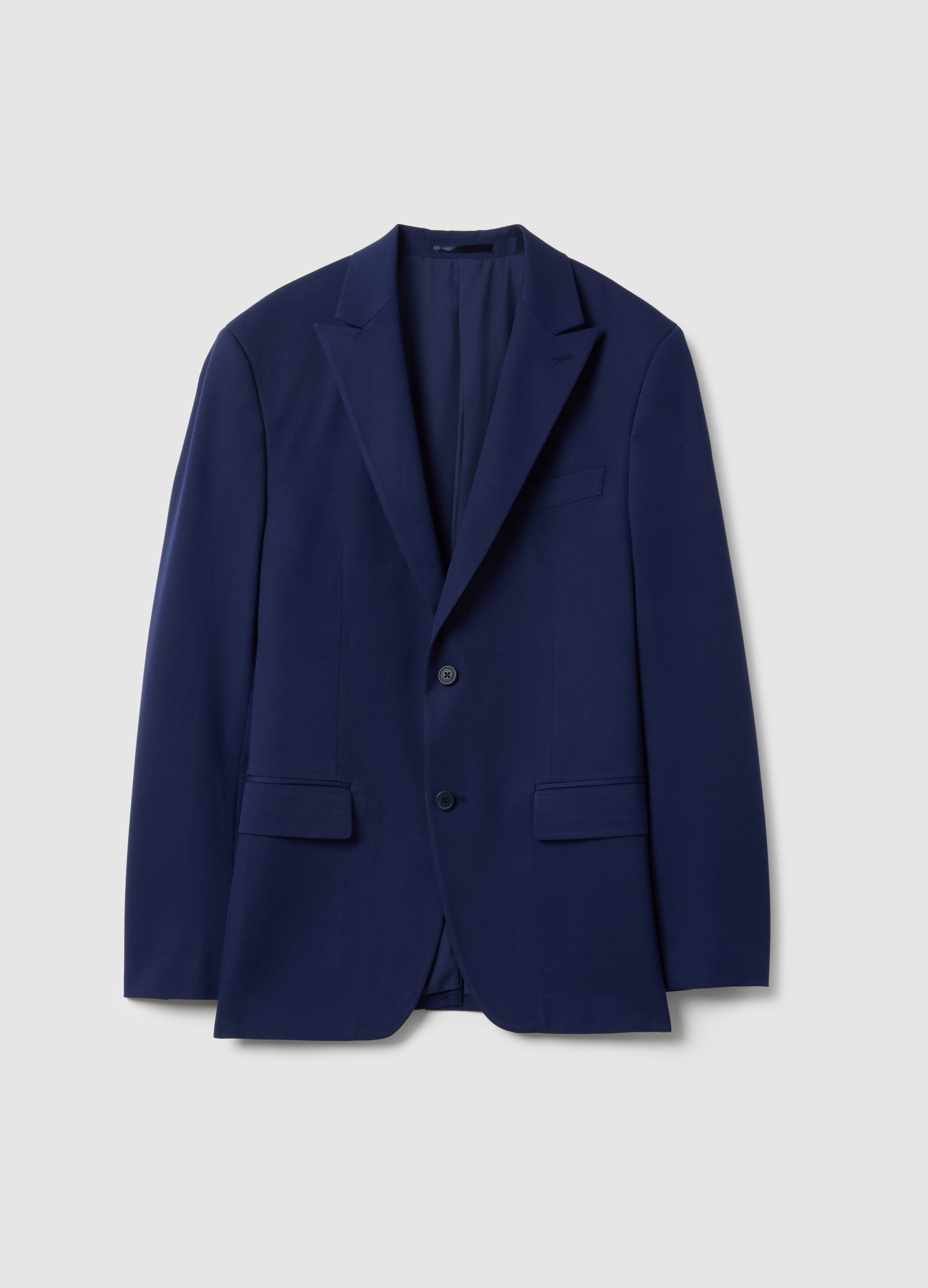 PIOMBO, Chaqueta Azul Ajustada Con Solapa De Punta, Hombre, Azul marino, Talla: 46