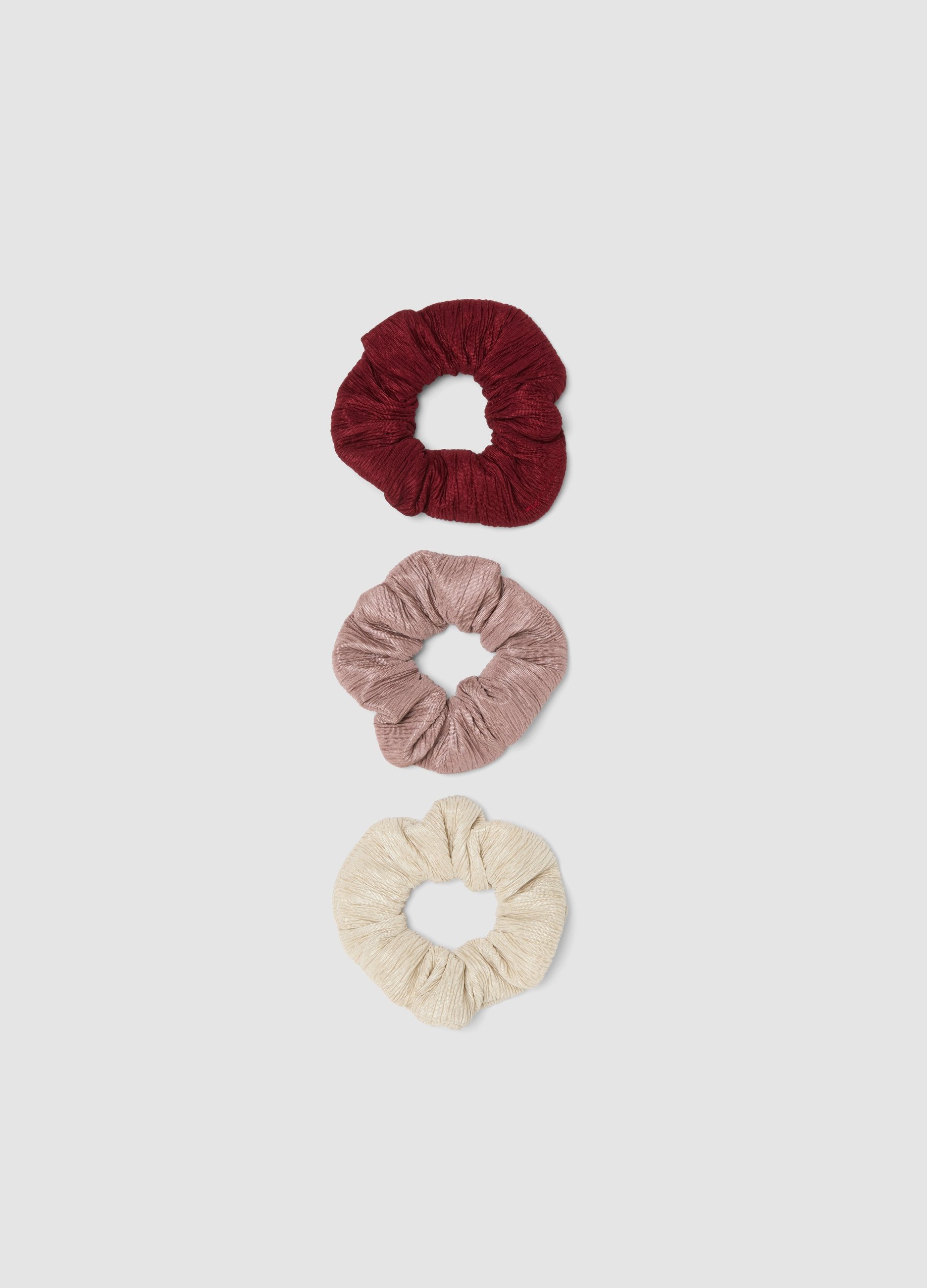 Tripack De Scrunchies Multicolor, Mujer, Rojo/Rosa, Talla: FASUL