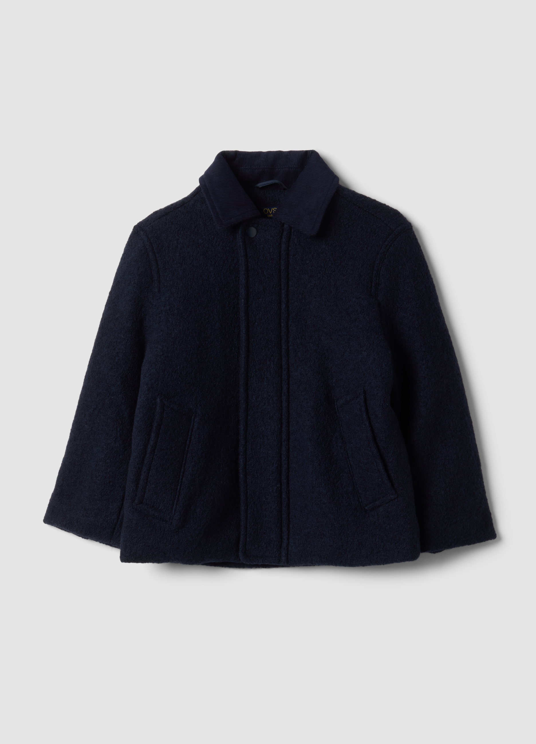 OVS KIDS, Cappotto Blu In Misto Lana E Viscosa Regular Fit, Bambino, Blu, Taglia: 7-8