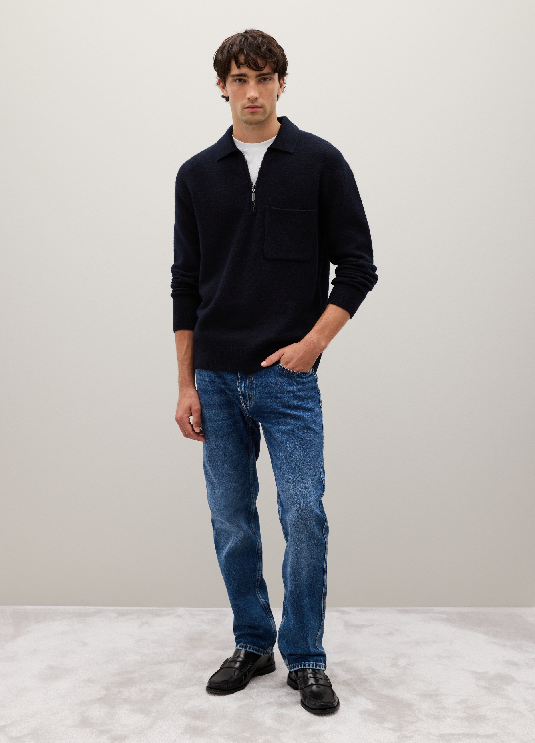 PIOMBO, Pullover Blu Vestibilità Over, Uomo, Blu, Taglia: L