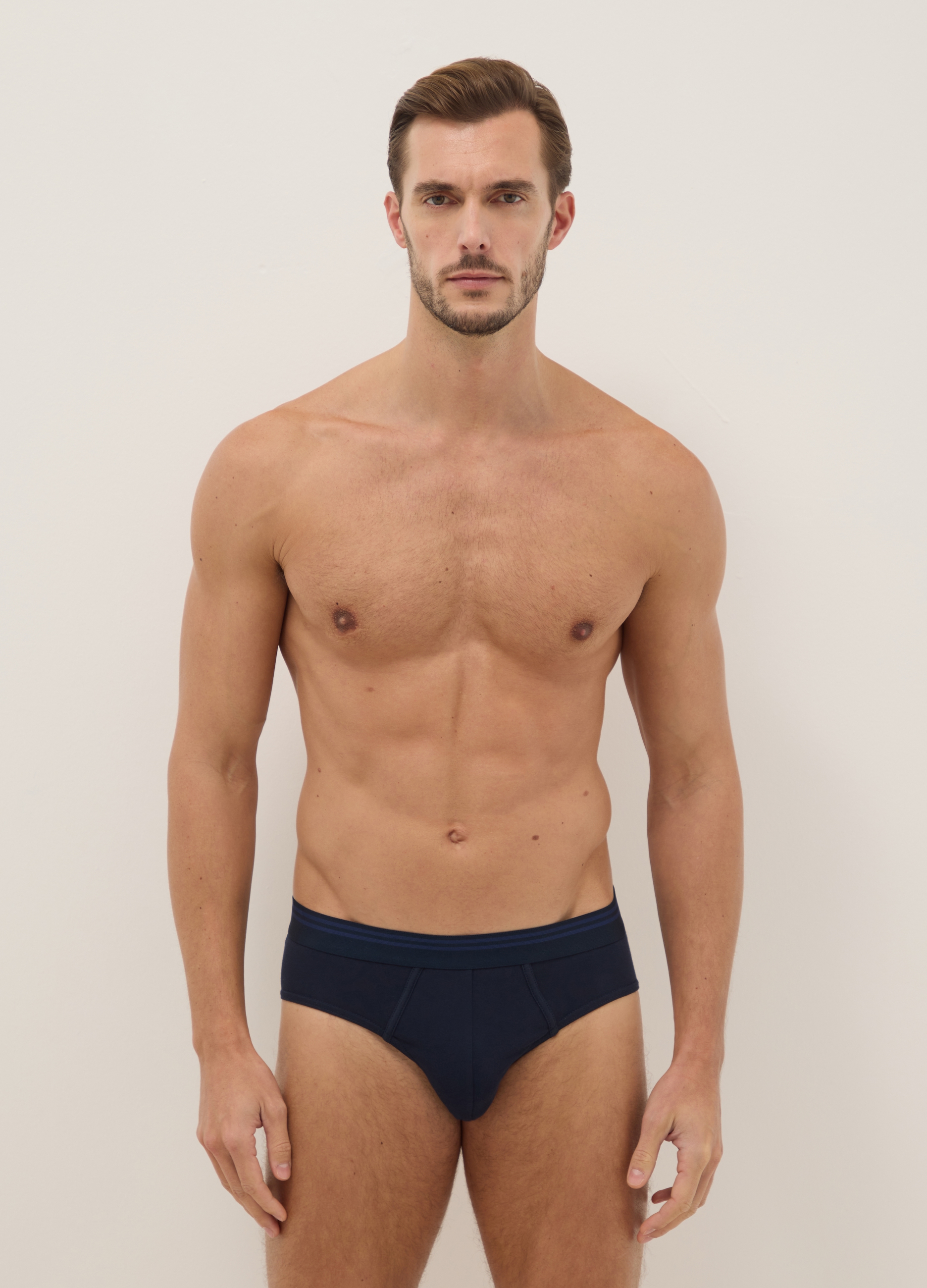 Pack De Tres Calzoncillos De Algodón Elástico Multicolor Corte Regular, Hombre, Gris/azul, Talla: XXL