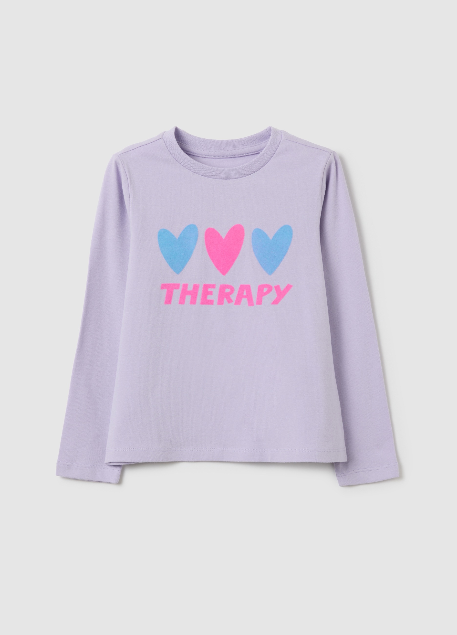 LOVE THERAPY, T-shirt Da Bambina In Cotone Elasticizzato Viola Regular Fit, Viola, Taglia: 8-9