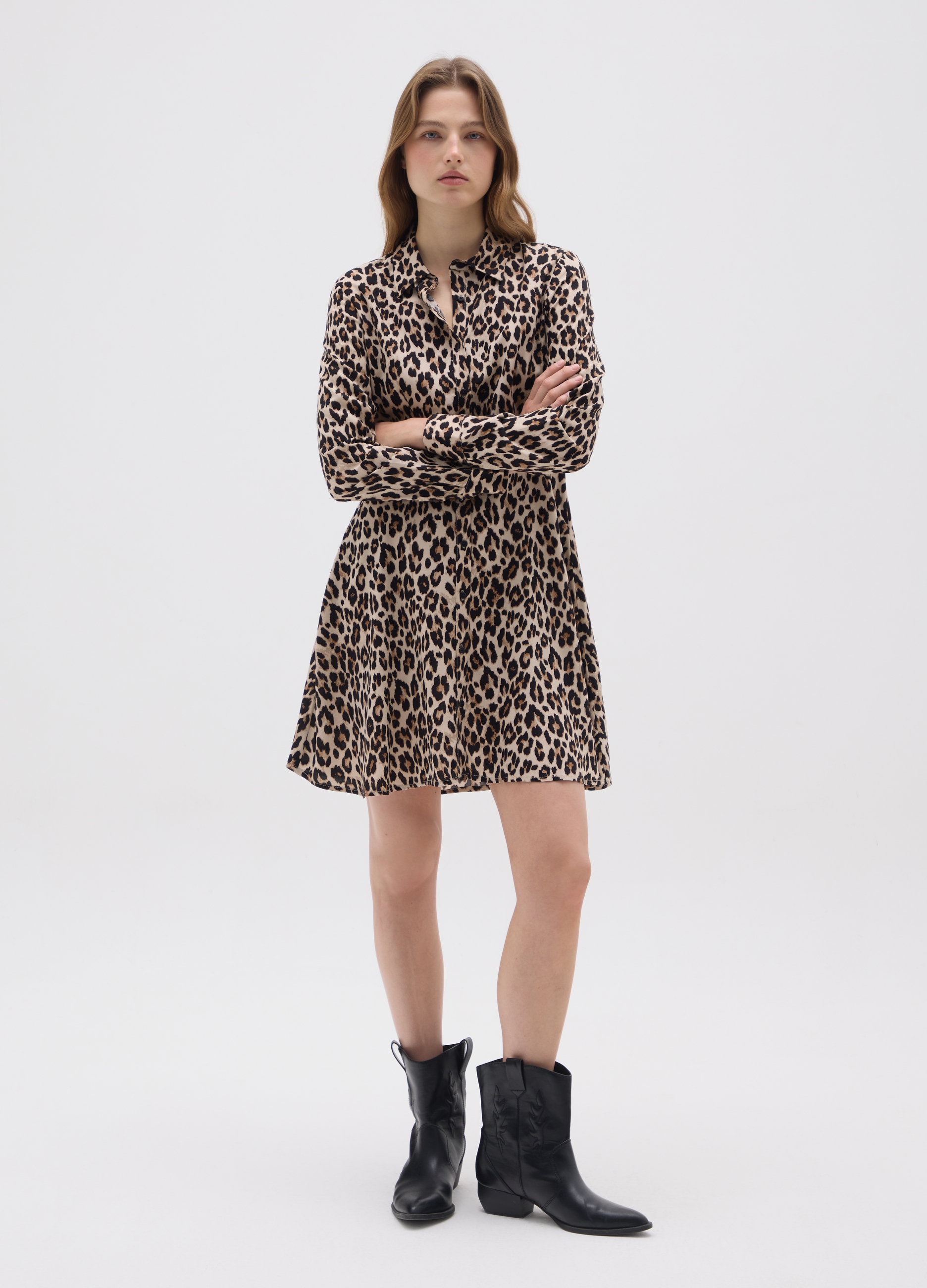 OVS, Abito Chemisier Da Donna In Puro Viscosa Multicolor, Multicolor, Taglia: S