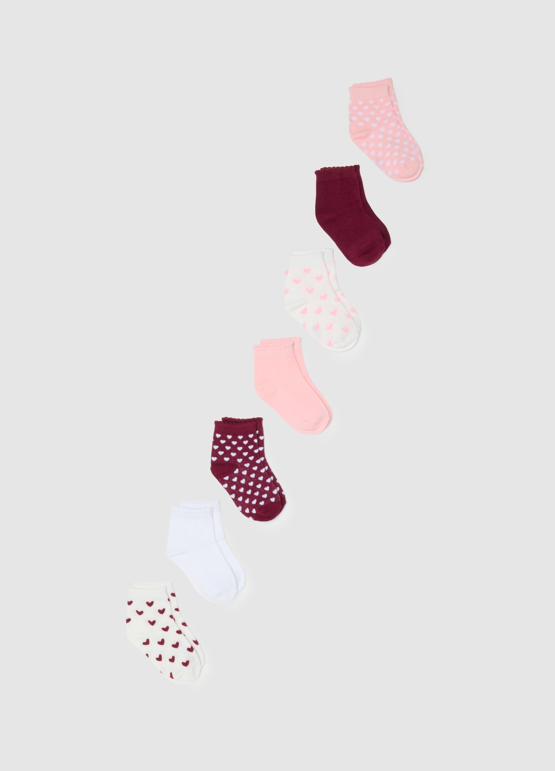 Multipack Calze Corte Da Bambina In Misto Cotone Multicolor, Niña, Pink/White, Talla: 25/27