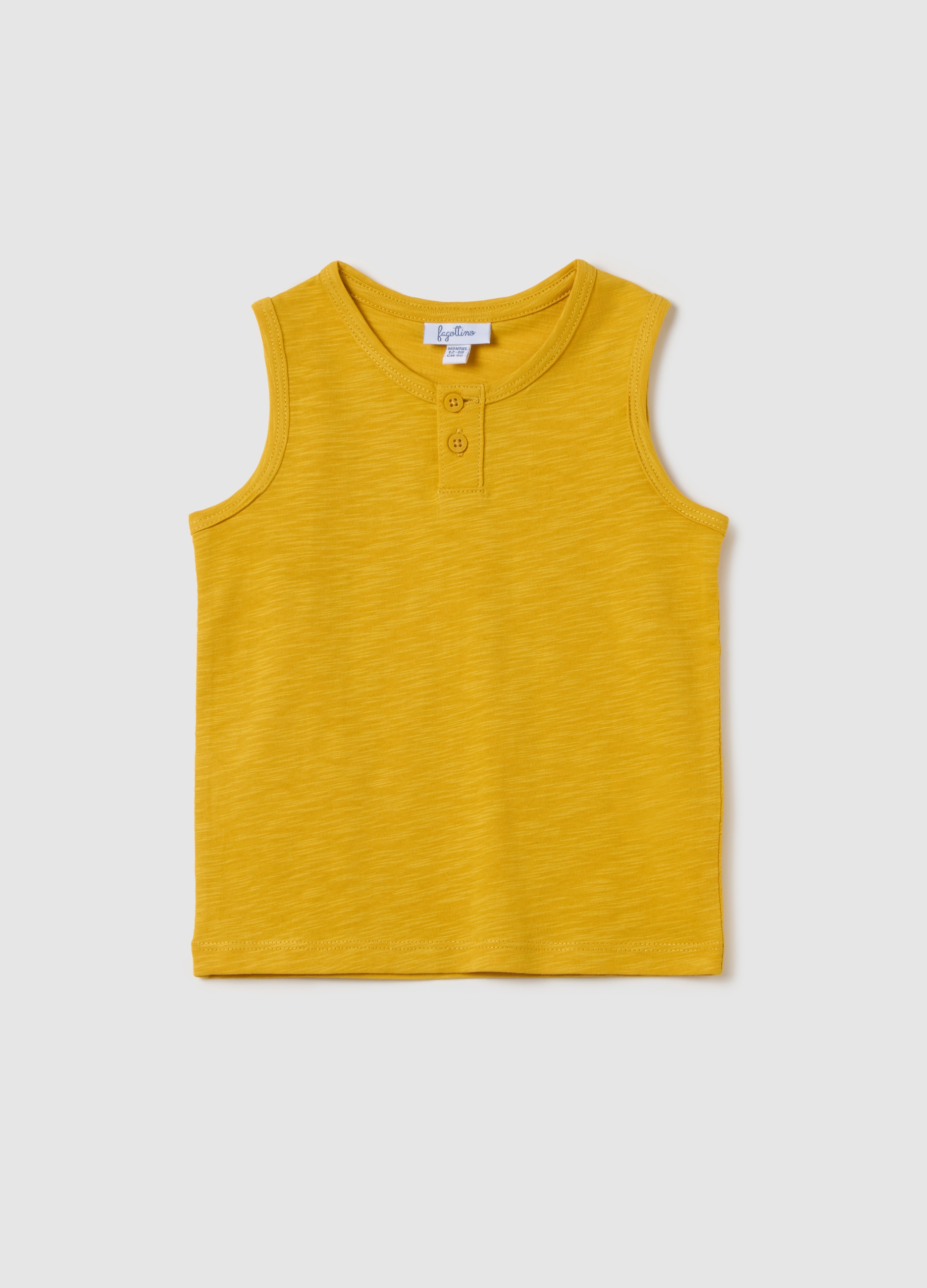 FAGOTTINO, Canotta Da Bambino In Puro Cotone Gialla Regular Fit, Giallo, Taglia: 12-18
