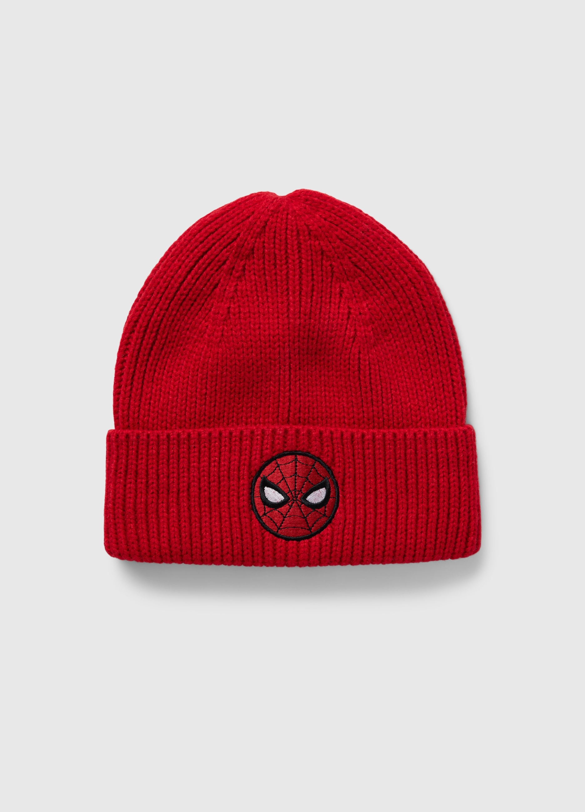 0000, Berretto Con Risvolto Patch Spider-man, Bambino, Rosso, Taglia: L/XL
