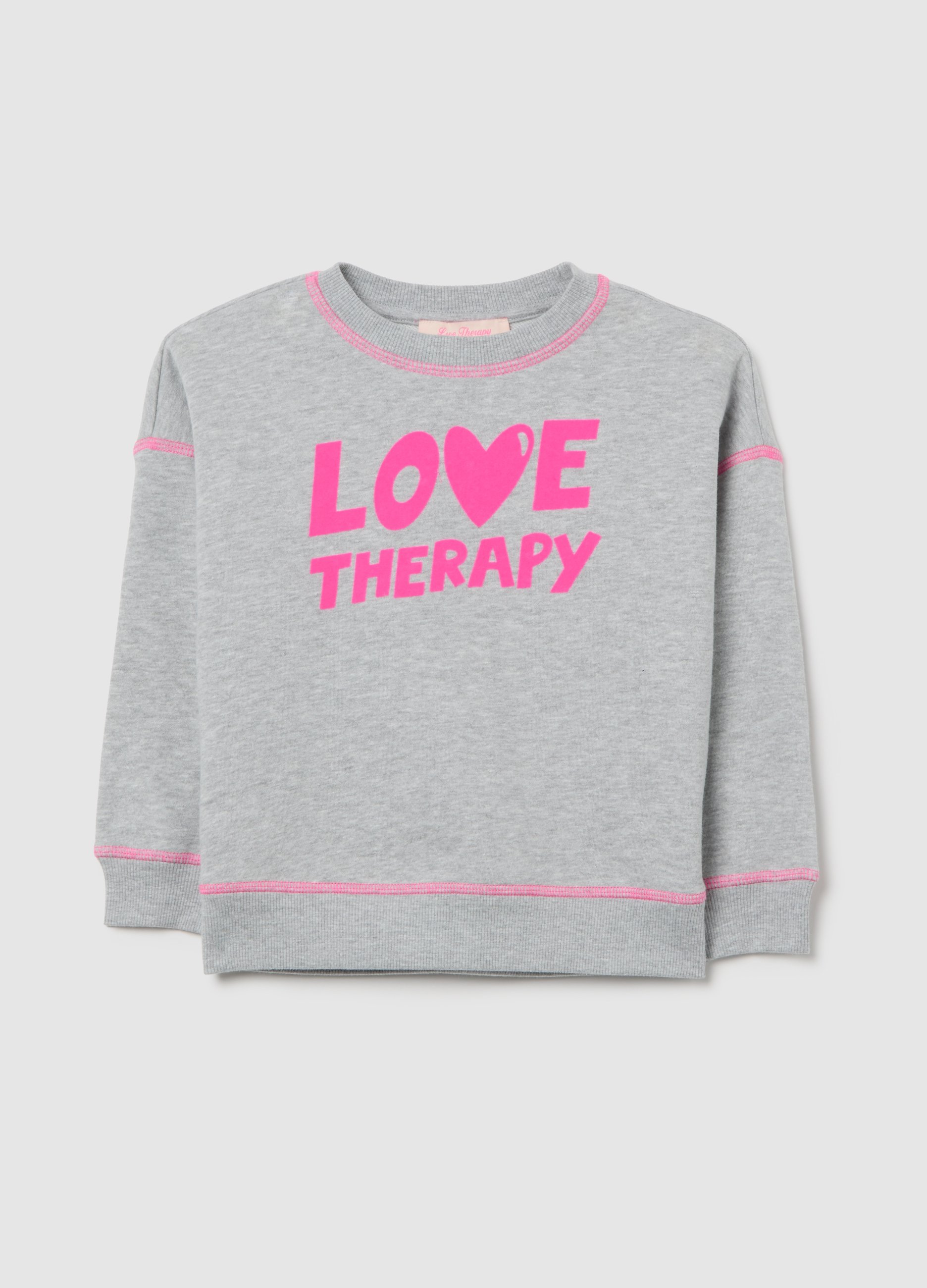 LOVE THERAPY, Sudadera Gris Para Niñas, Niña, Gris/rosa, Talla: 5-6