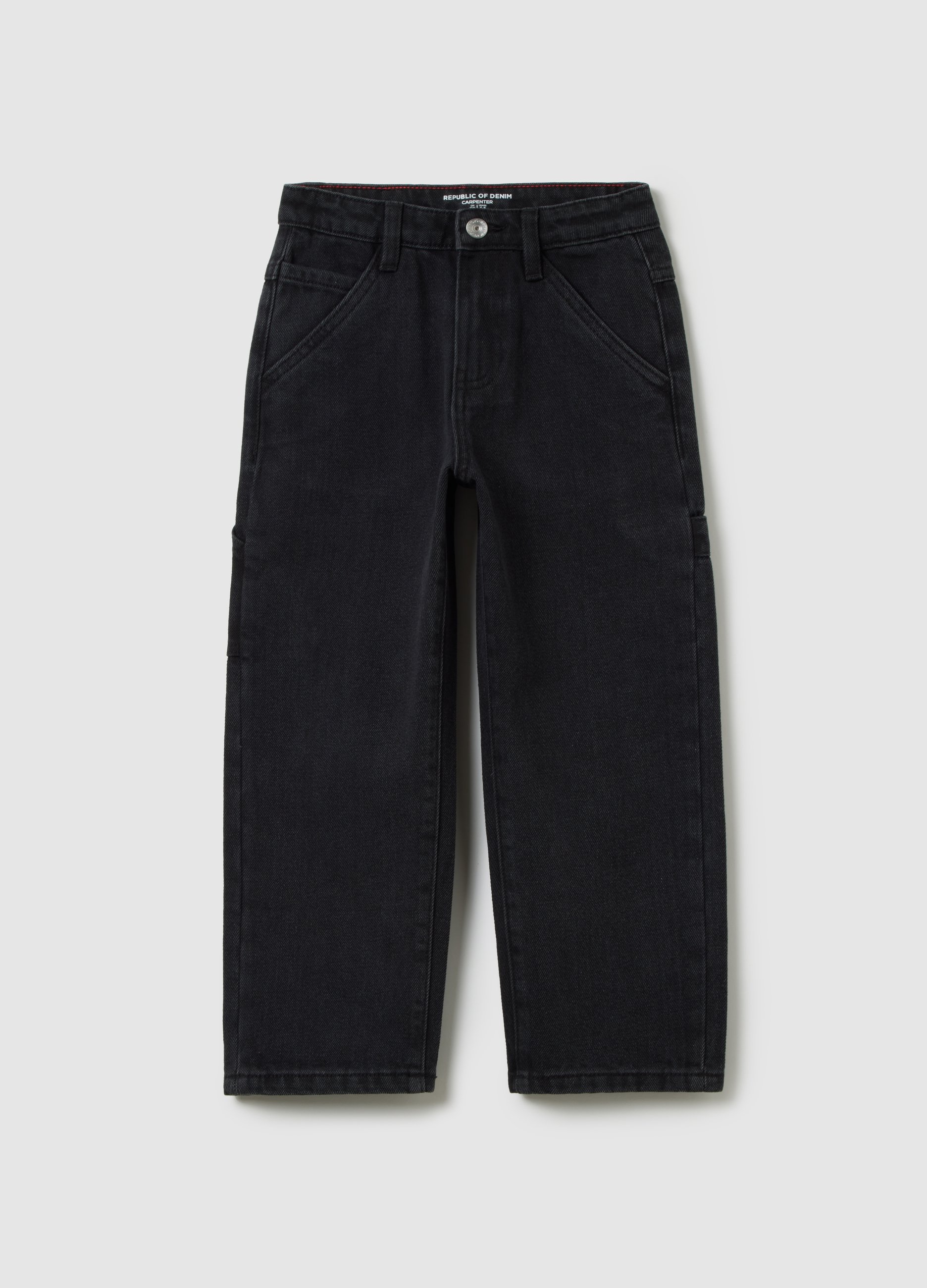 OVS, Schwarze Kinderjeans Aus Baumwollmischung, Junge, Gunmetal, Größe: 4-5