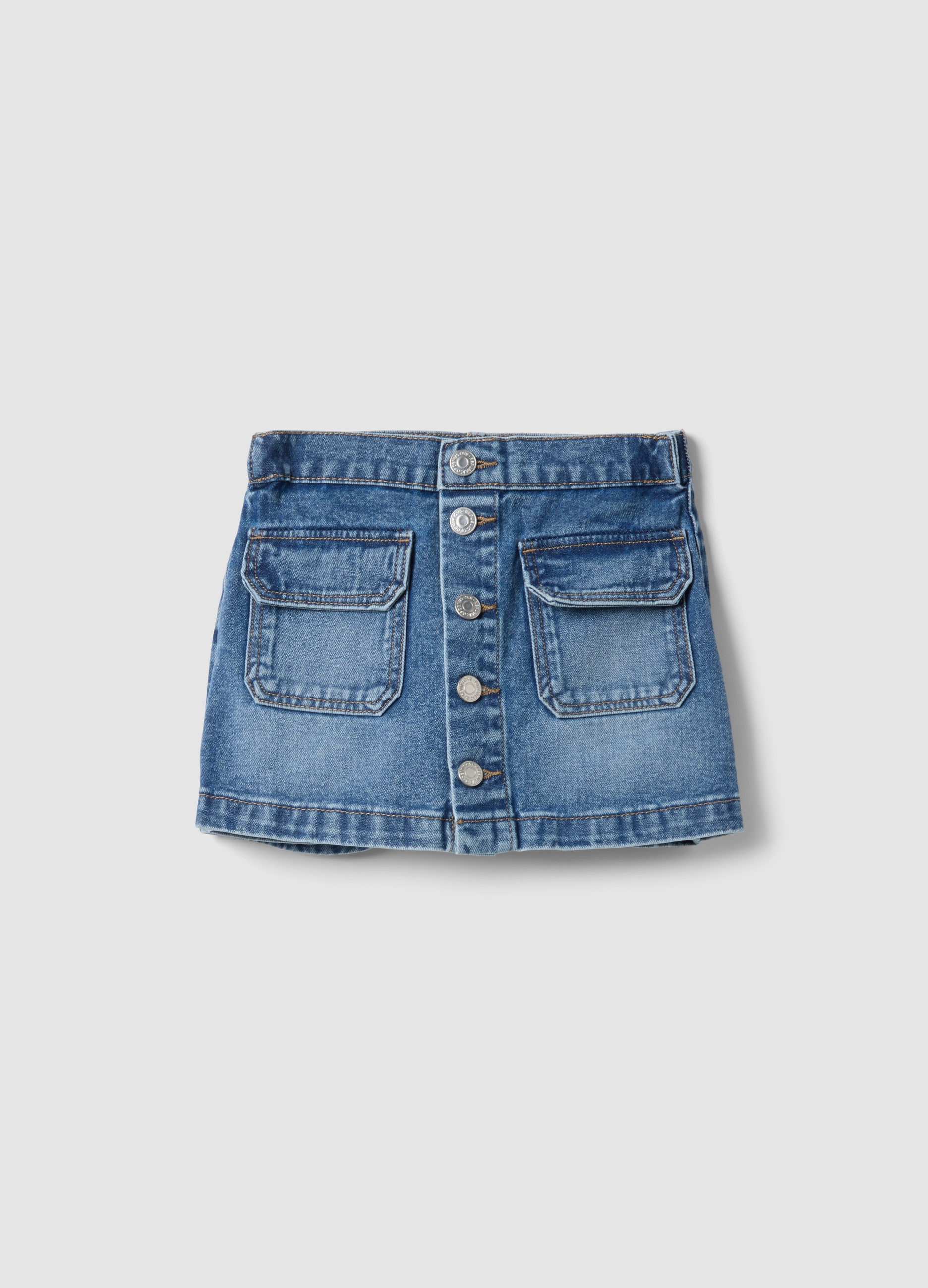 REPUBLIC OF DENIM, Short Vaquero Azul De Algodón Puro Para Niña, Corte Regular, Con Botones, Niña, Azul vaquero, Talla: 7-8