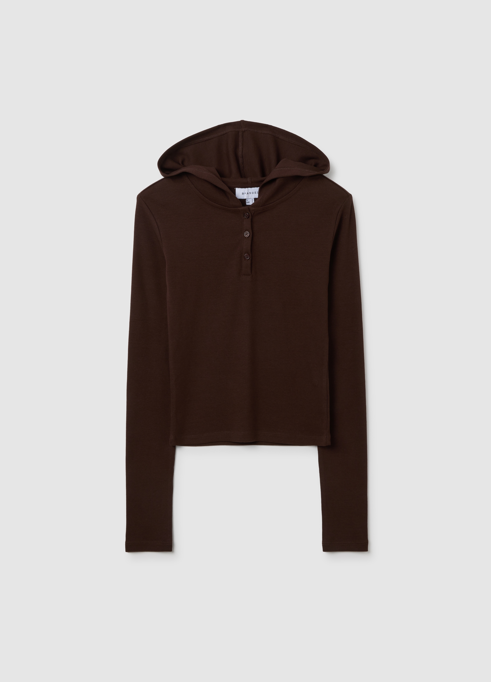 T-shirt In Cotone Marrone Con Cappuccio, Mujer, Marrón, Talla: XS