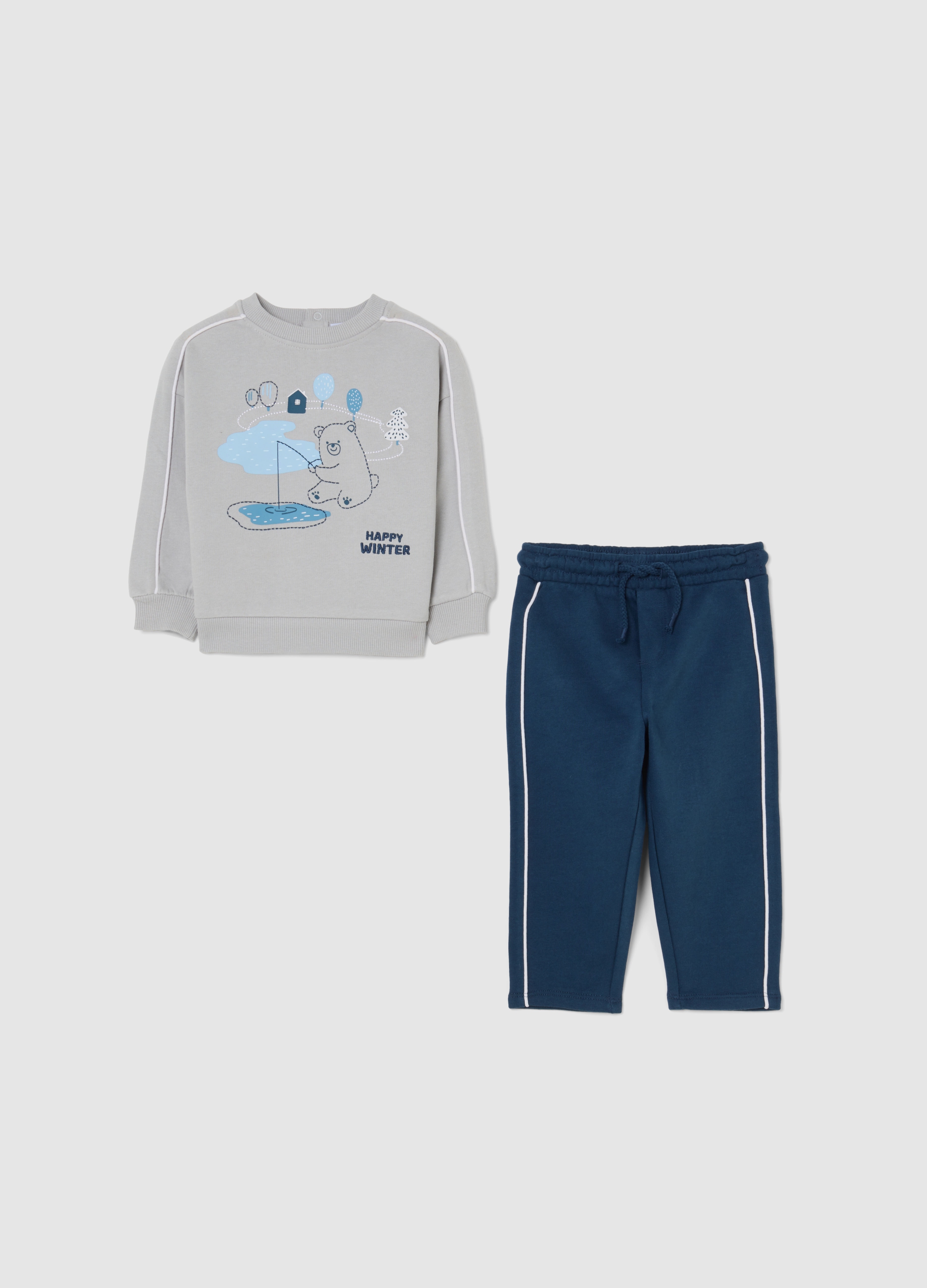 FAGOTTINO, Set Felpa Pantalone Multicolor Da Bimbo In Puro Cotone Regular Fit, Bambino, Multicolor, Taglia: 30-36