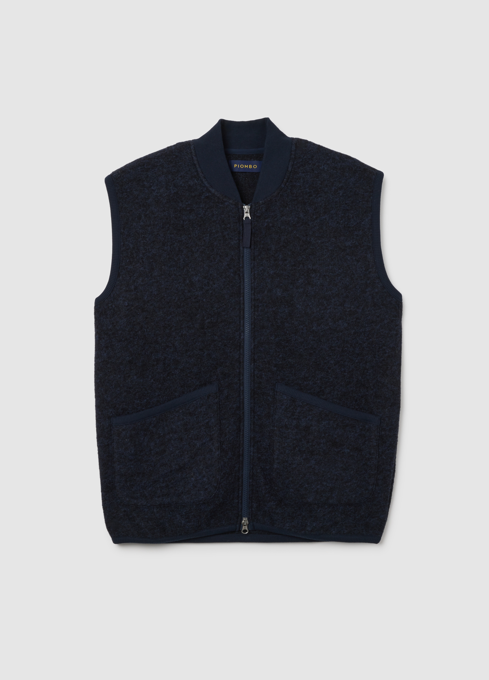 PIOMBO, Gilet Blu In Misto Lana, Hombre, Negro, Talla: S
