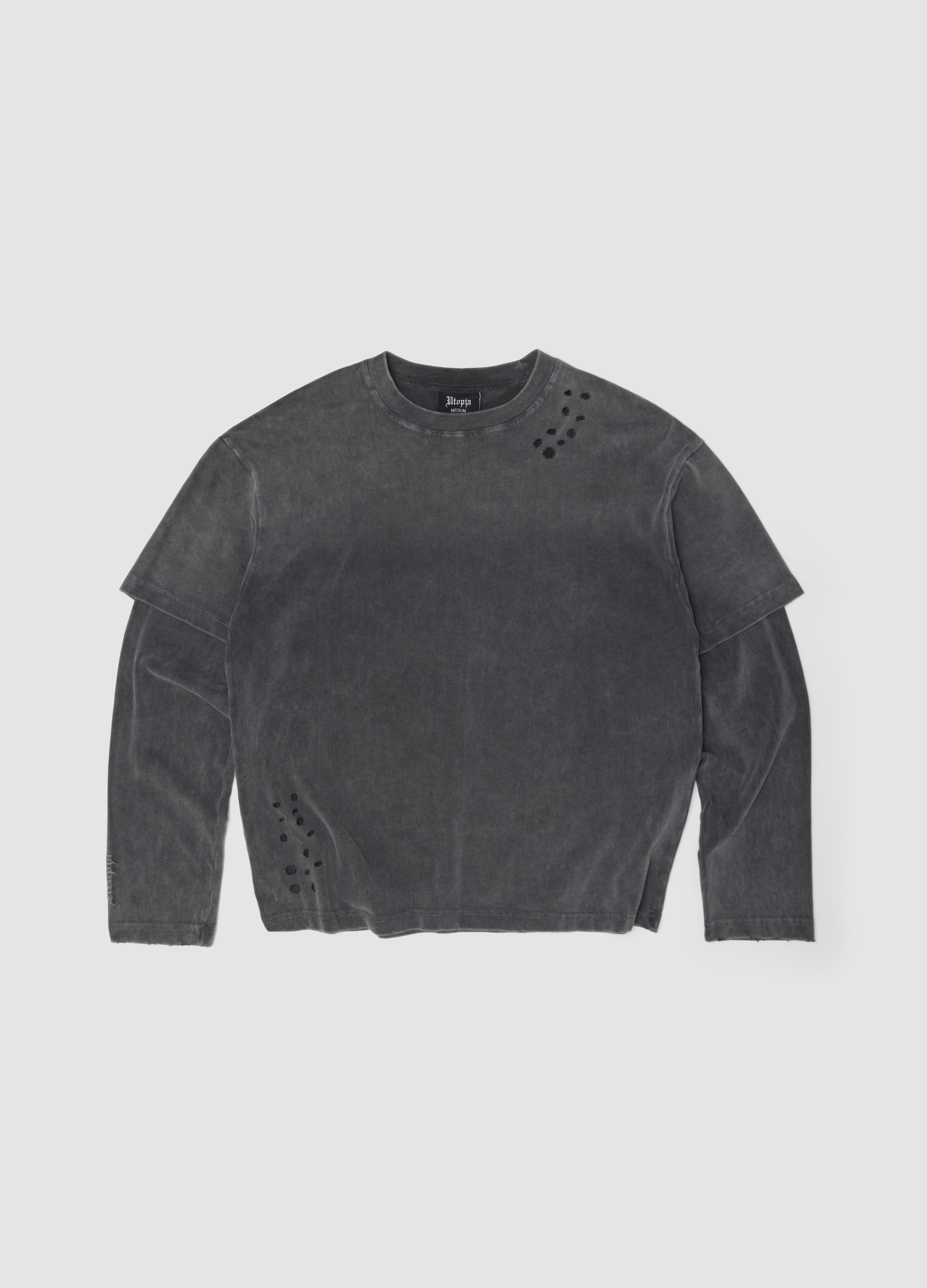 UTOPJA, Double Longsleeve Sunfaded Grey, Uomo, Grigio, Taglia: XS