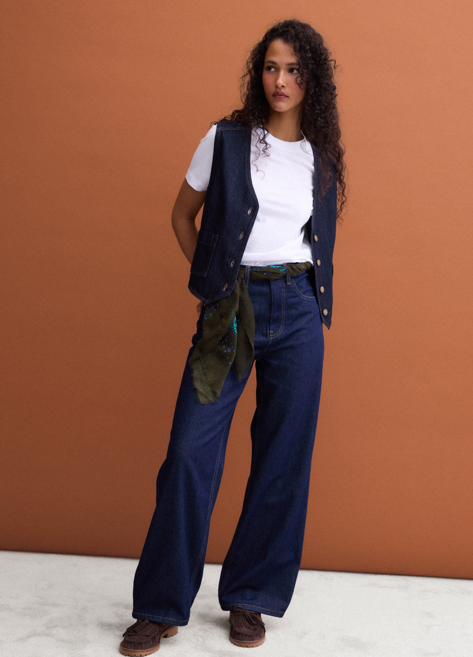 PIOMBO, Jeans Denim Blu In Puro Cotone Straight Fit, Donna, Blu, Taglia: 40