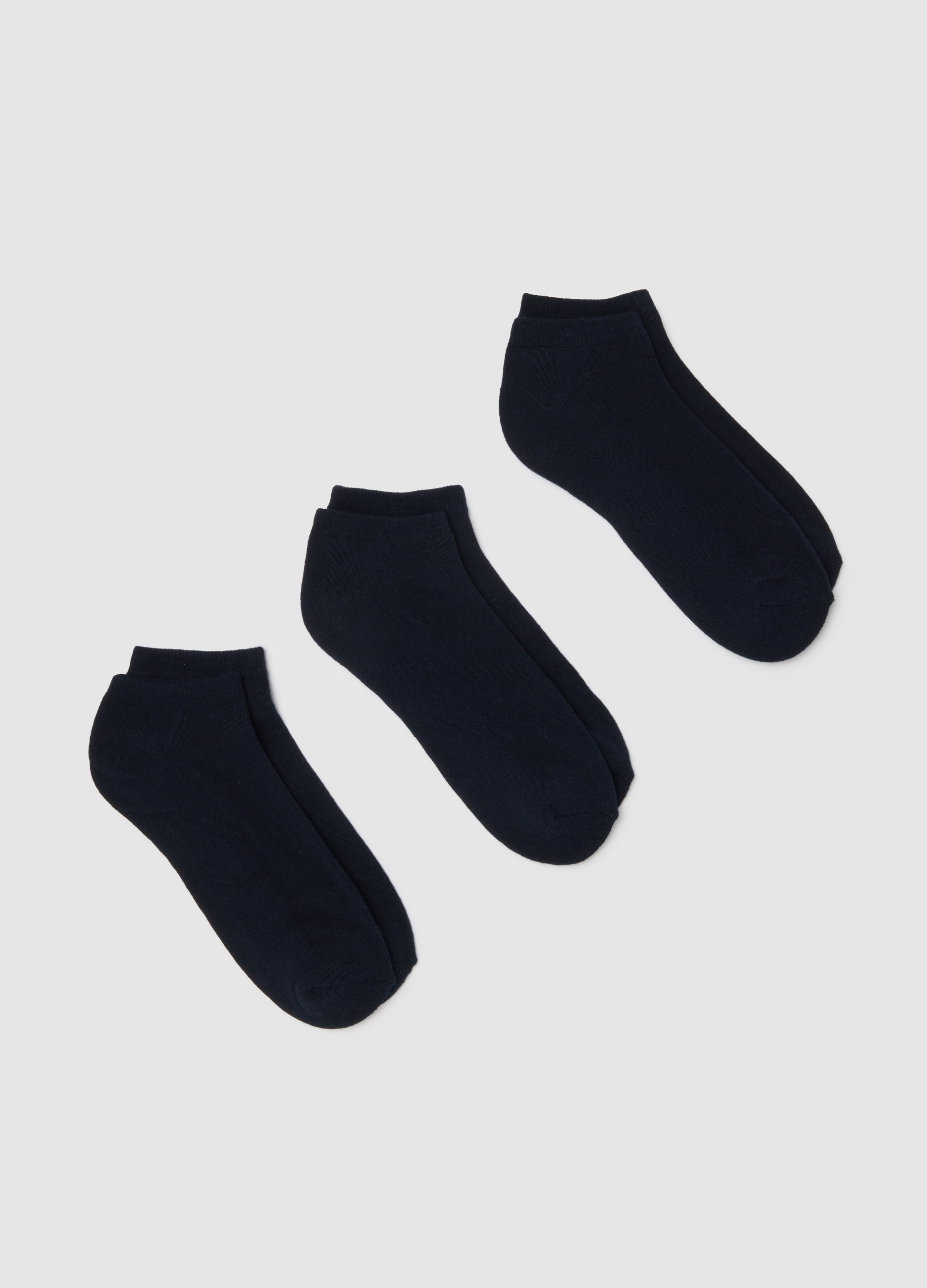 Tripack Calcetines Deportivos En Algodón Azul Elástico, Hombre, Azul oscuro, Talla: 38/42