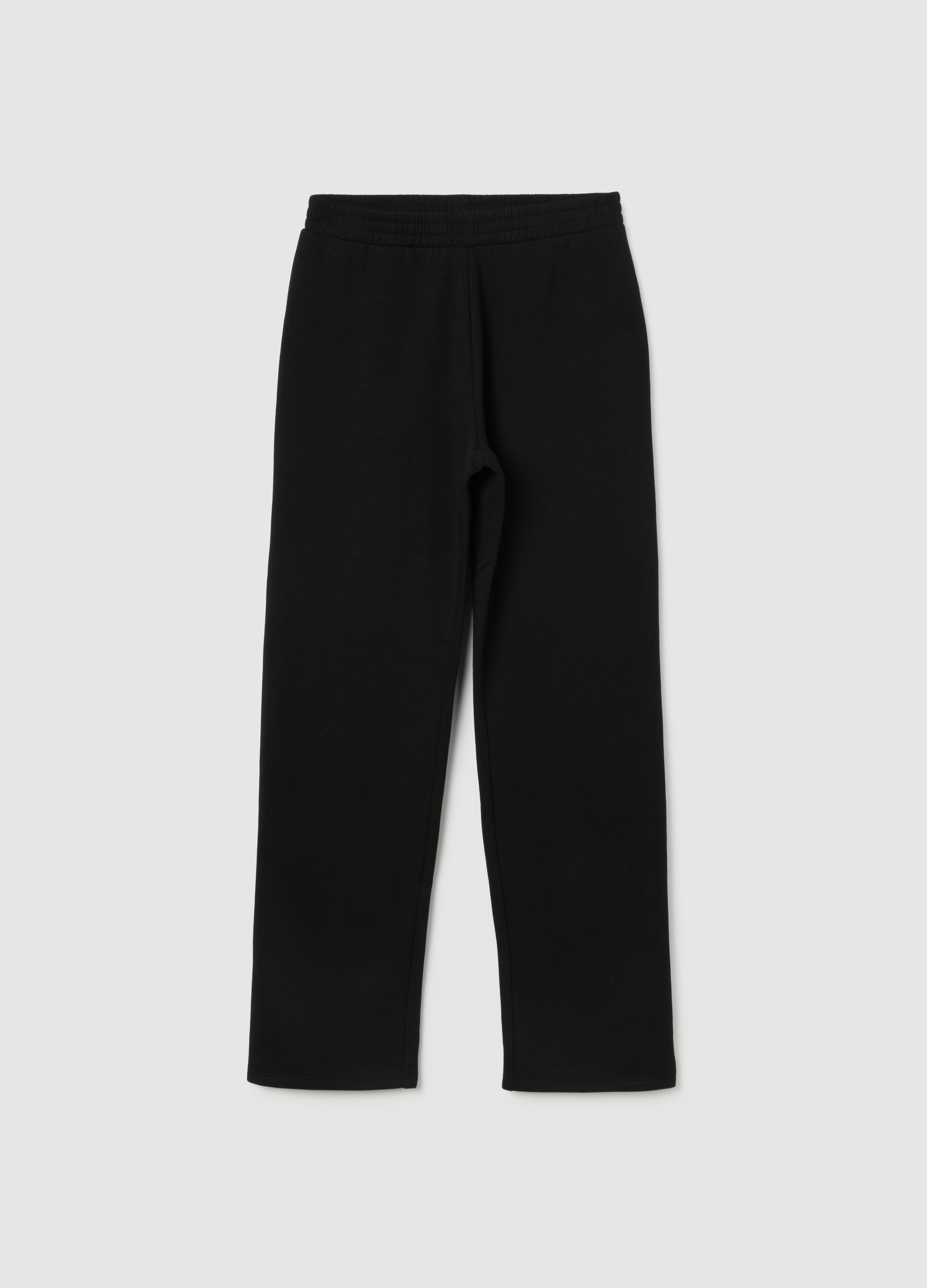 Pantalones Negros Regular Fit En Mezcla De Algodón Con Cintura Elástica, Mujer, Gunmetal, Talla: XXL