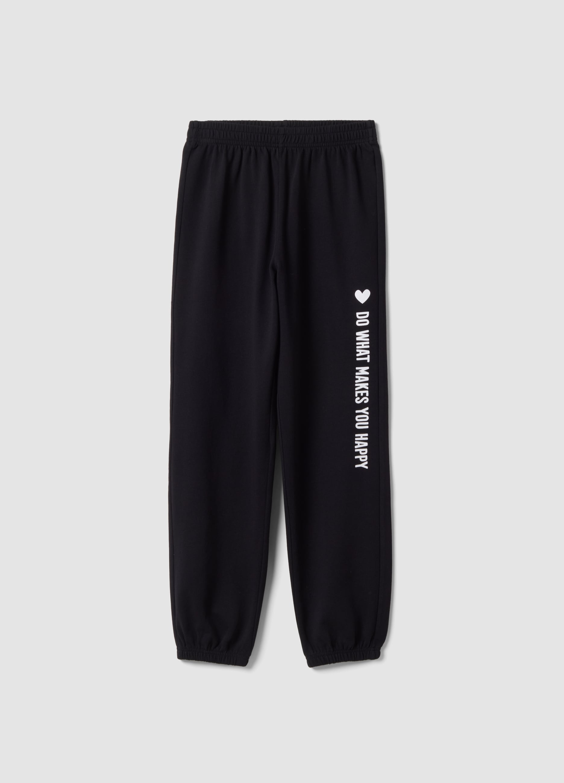 OVS KIDS, Jogger Neri In Puro Cotone Organico, Bambina, Nero, Taglia: 12-13