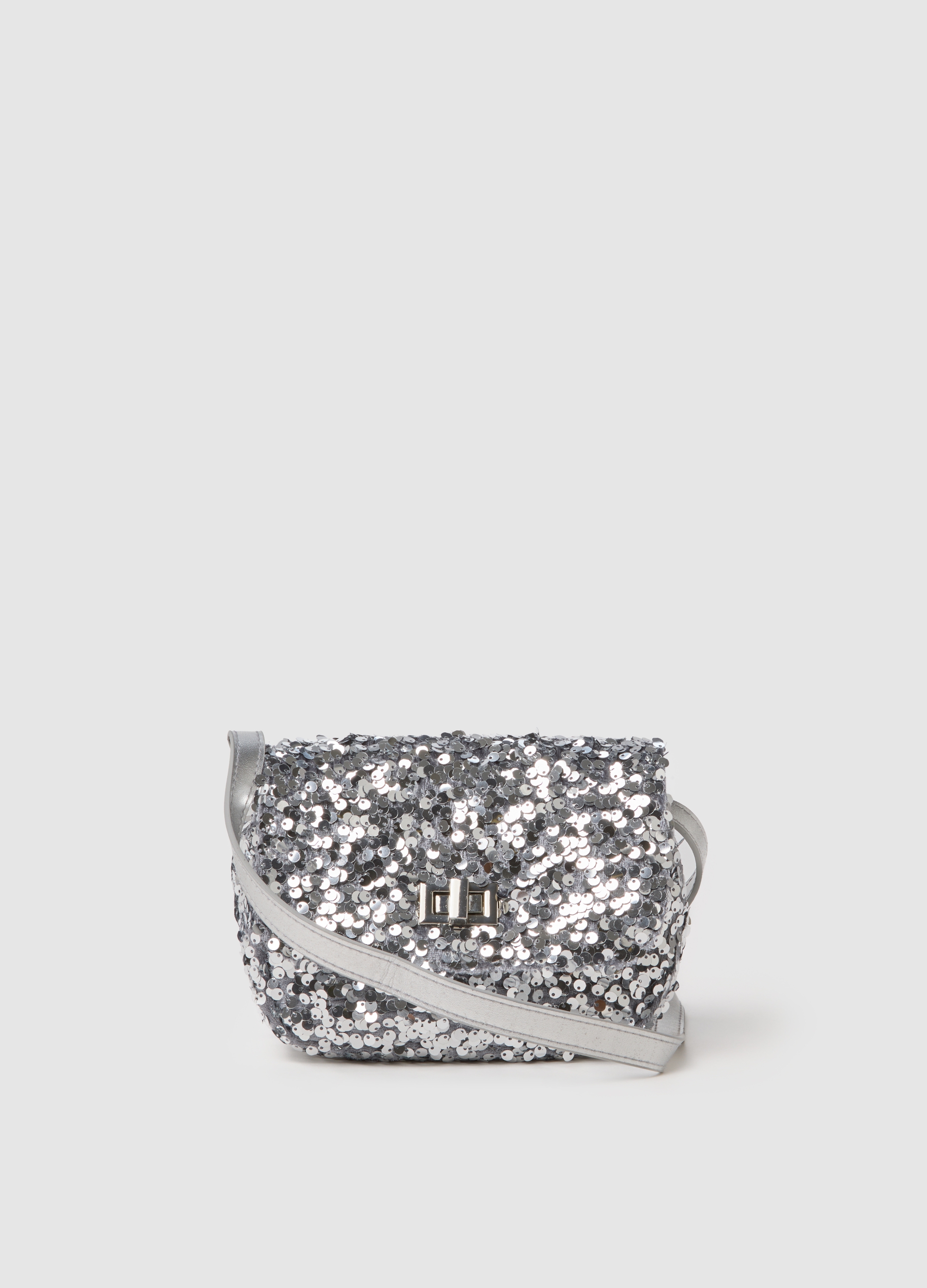 OVS KIDS, Borsa Da Ragazza Grigia Con Paillettes, Bambina, Grigio, Taglia: ONE SIZE