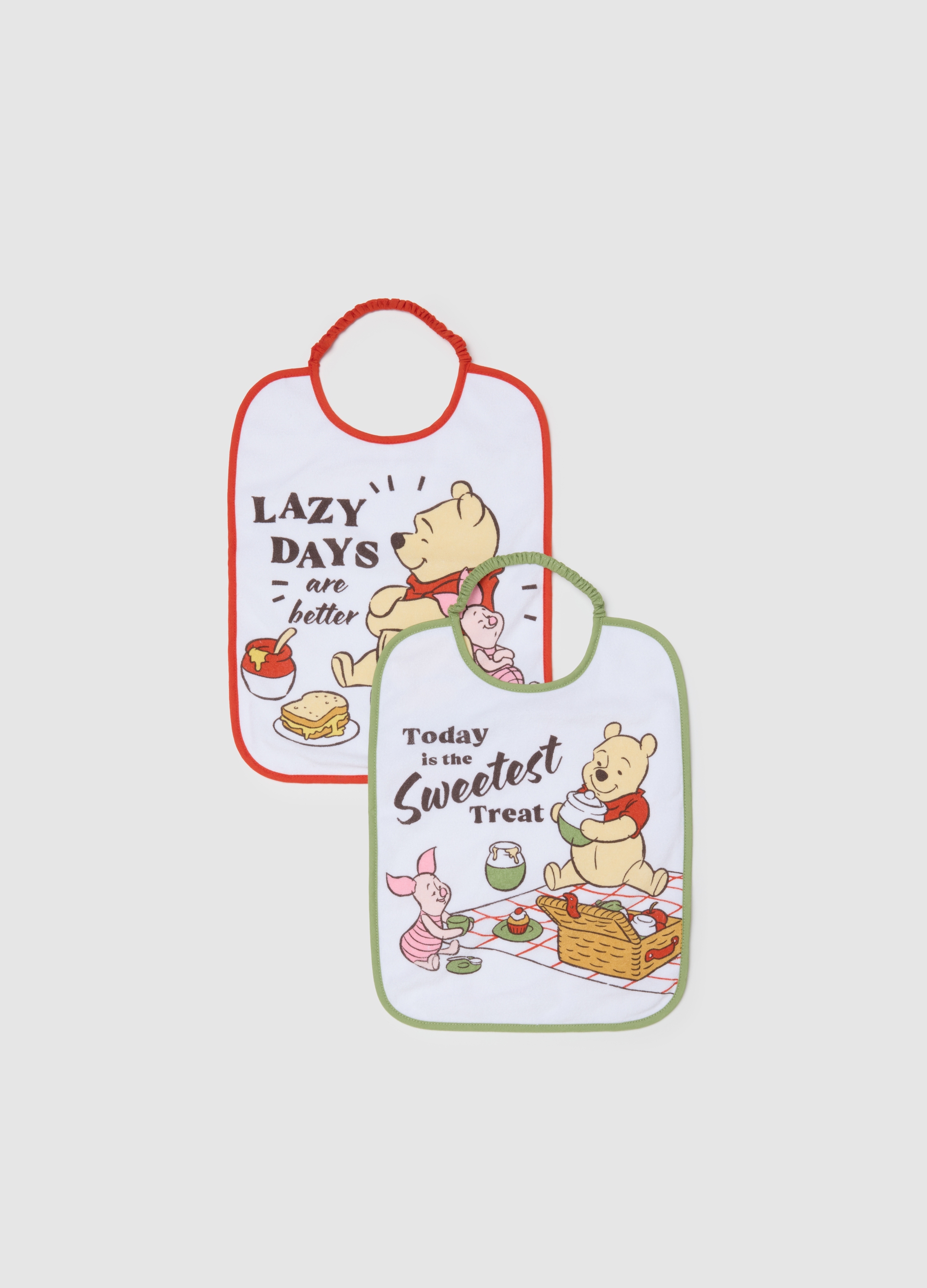 FAGOTTINO, Bipack Bavette Per Neonate In Misto Cotone Bianche Con Winnie The Pooh, Unisex, Bianco, Taglia: T.U.