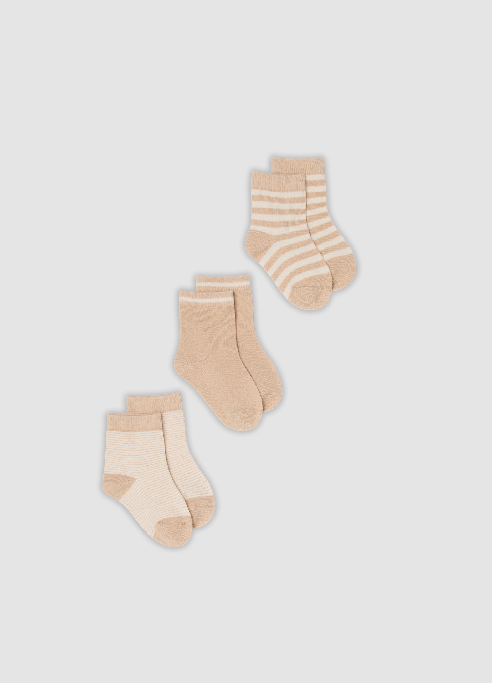 FAGOTTINO, Tripack Di Calze Beige In Cotone Organico Elasticizzato, Bambino, Beige, Taglia: 12-18