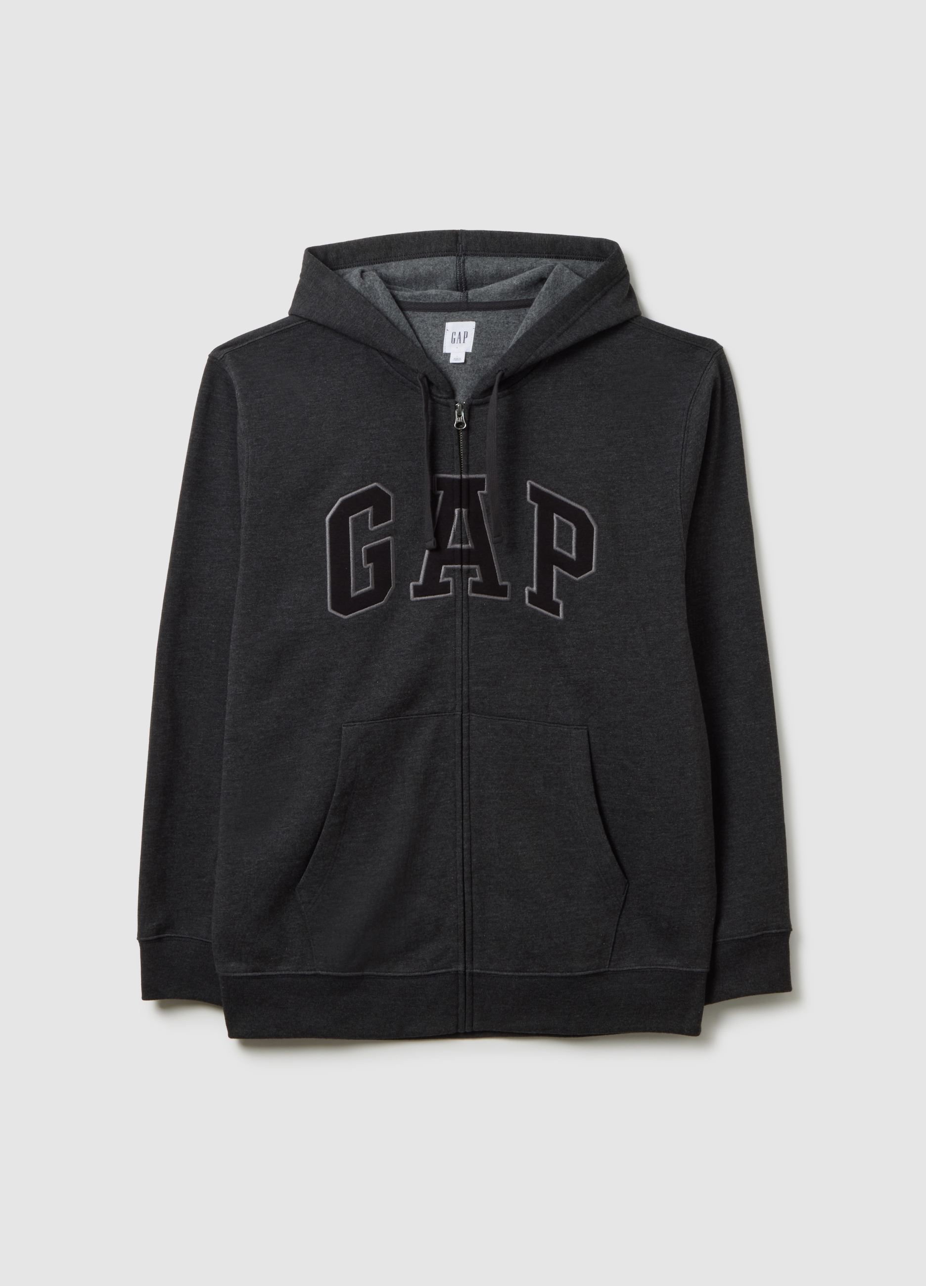 GAP, Felpa Full Zip Con Logo, Uomo, Grigio, Taglia: S