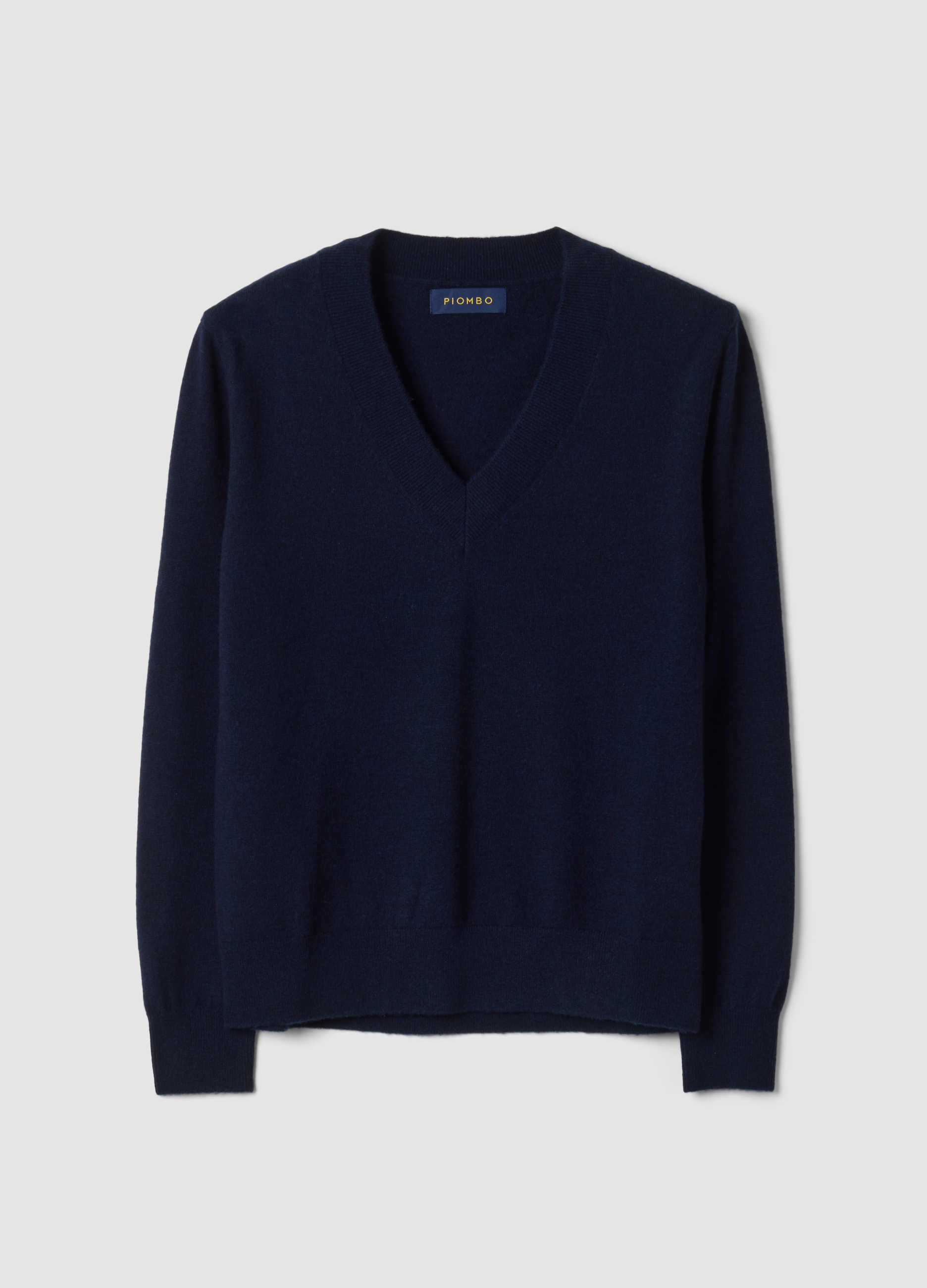 PIOMBO, Maglia Blu In Pura Lana Con Scollo Profondo A V, Donna, Blu, Taglia: XL