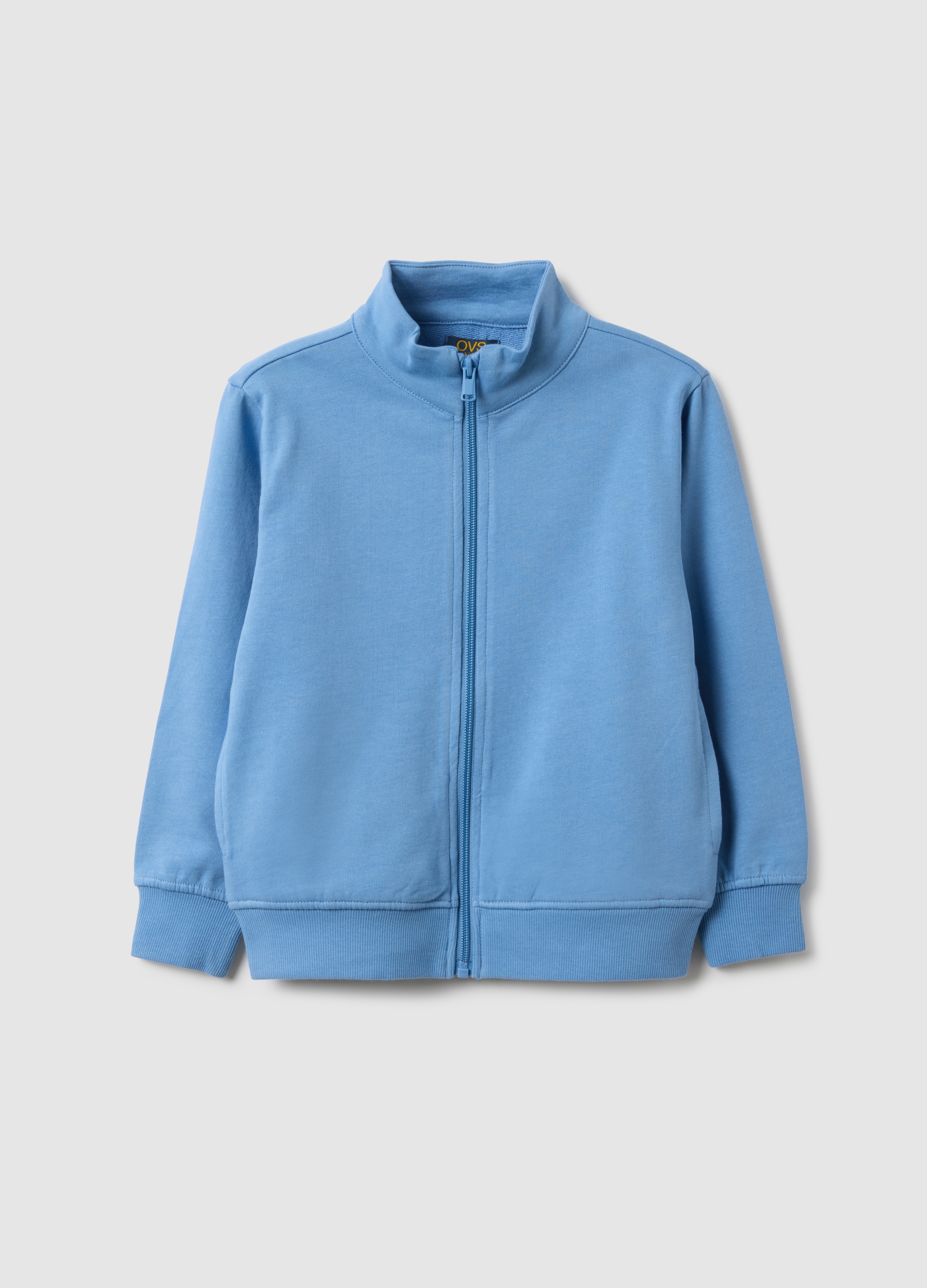OVS KIDS, Sudadera Azul De Algodón Puro Para Niños Con Ajuste Regular Y Cremallera Completa, Niño, Azul claro, Talla: 4-5