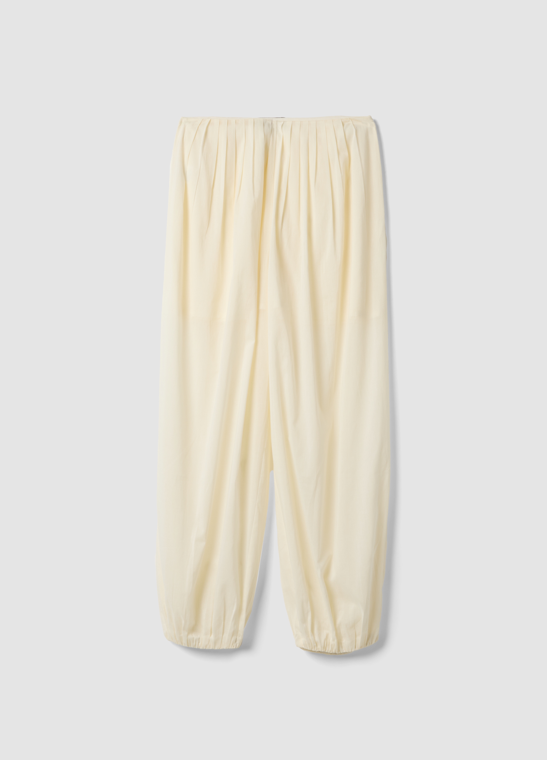 LES COPAINS, Pantaloni Jogger In Puro Cotone Bianco Relaxed Fit, Donna, Bianco, Taglia: M