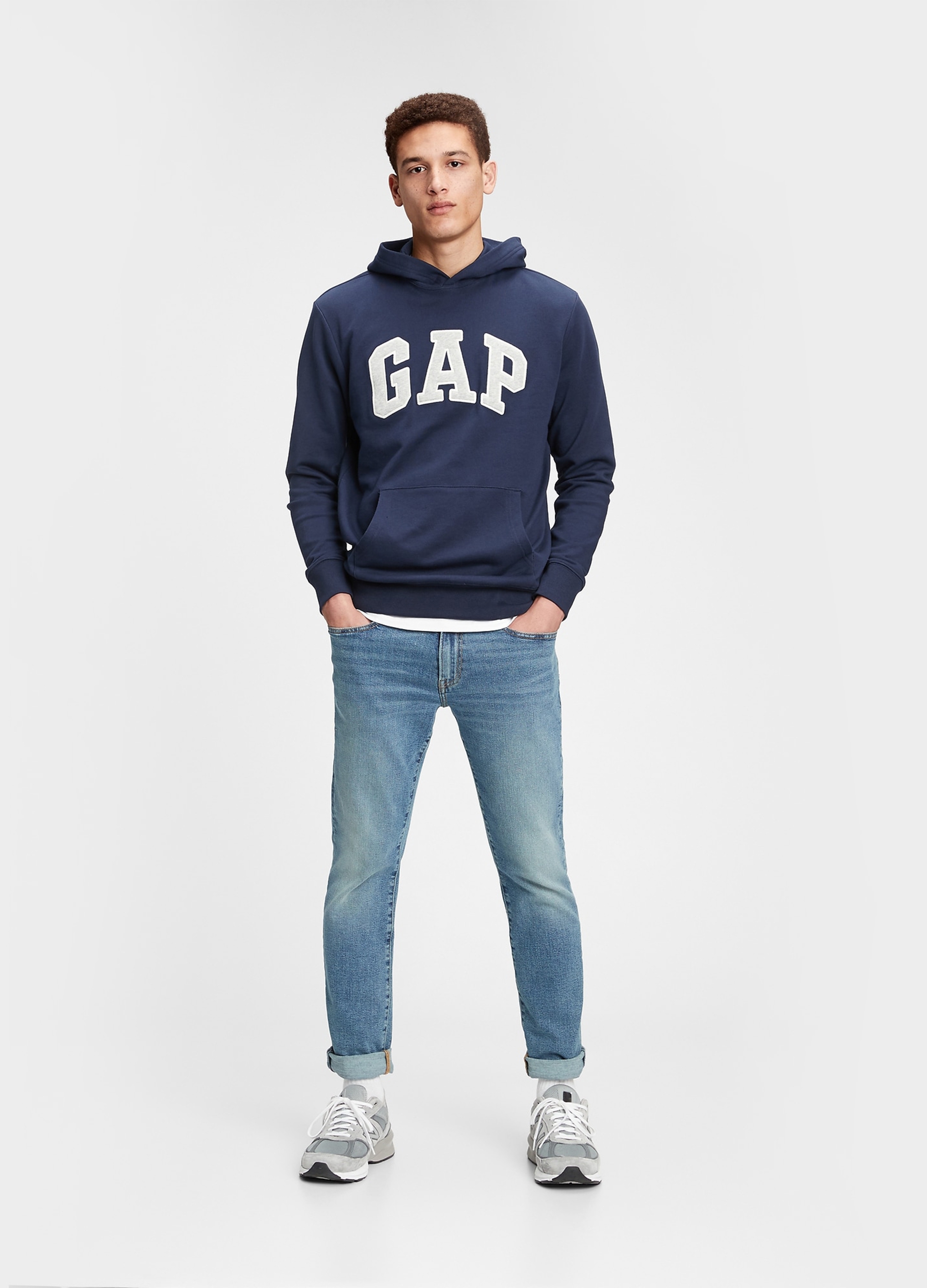 GAP, Felpa In French Terry Con Ricamo Logo Gap, Uomo, Blu, Taglia: M