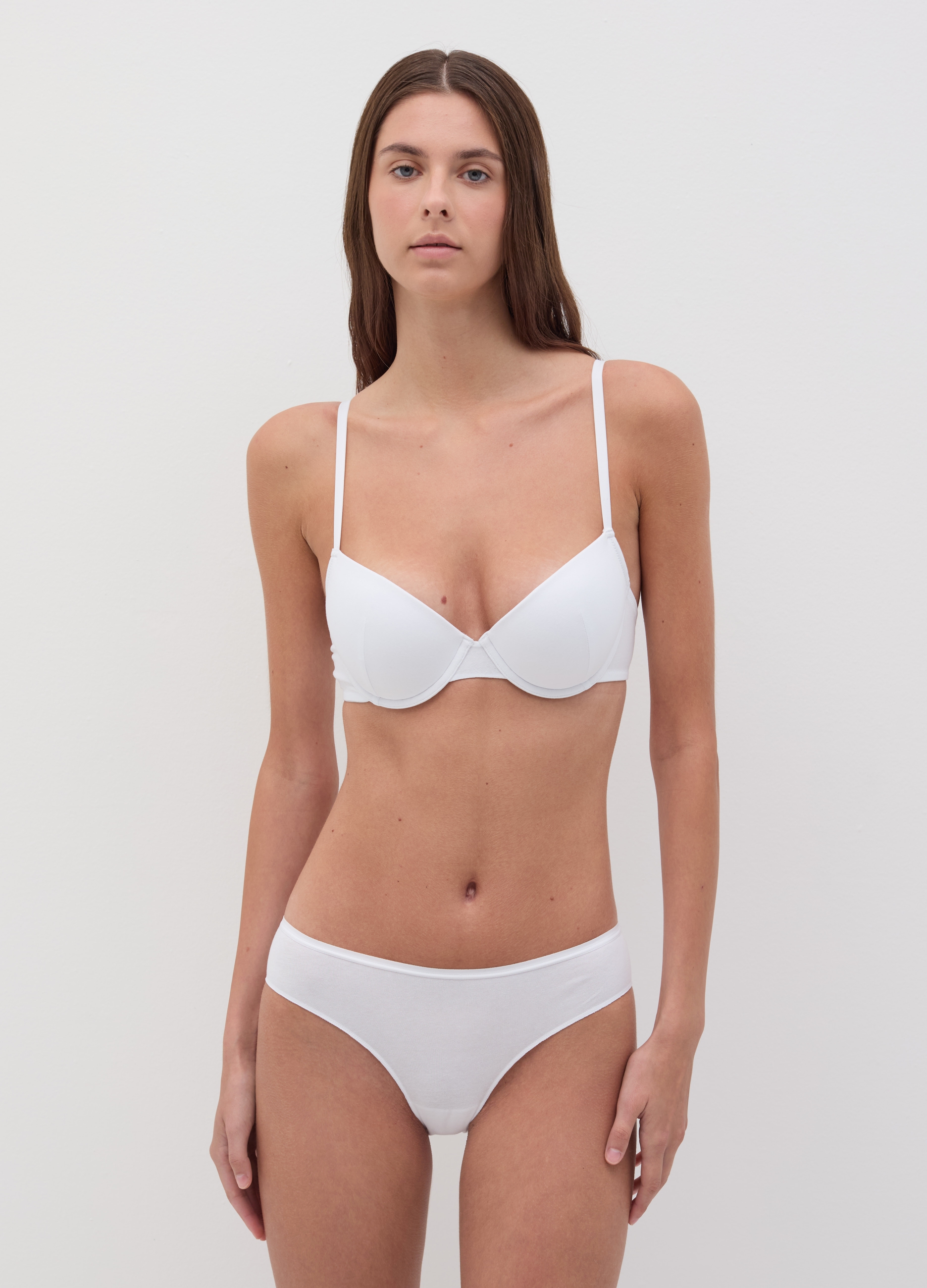 OVS, Reggiseno A Balconcino In Cotone Stretch Bianco, Donna, Bianco, Taglia: 2B