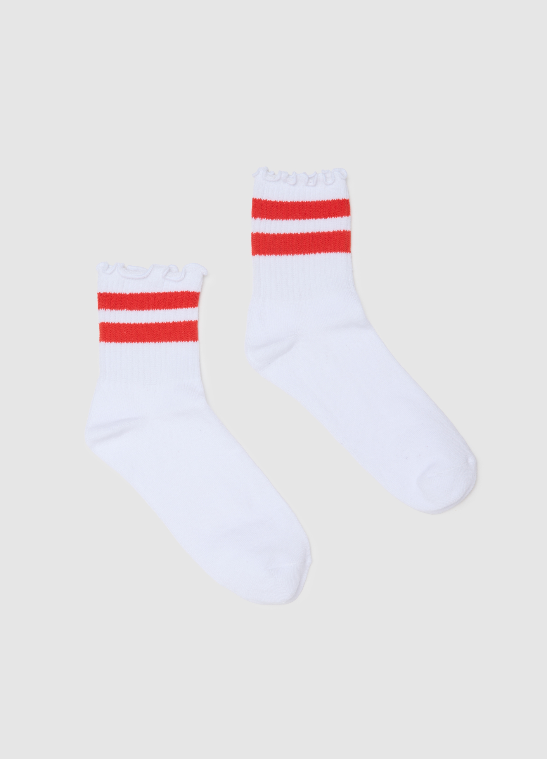 OVS, Calzini In Cotone Bianchi A Righe Regular Fit, Donna, Multicolor, Taglia: 36-38